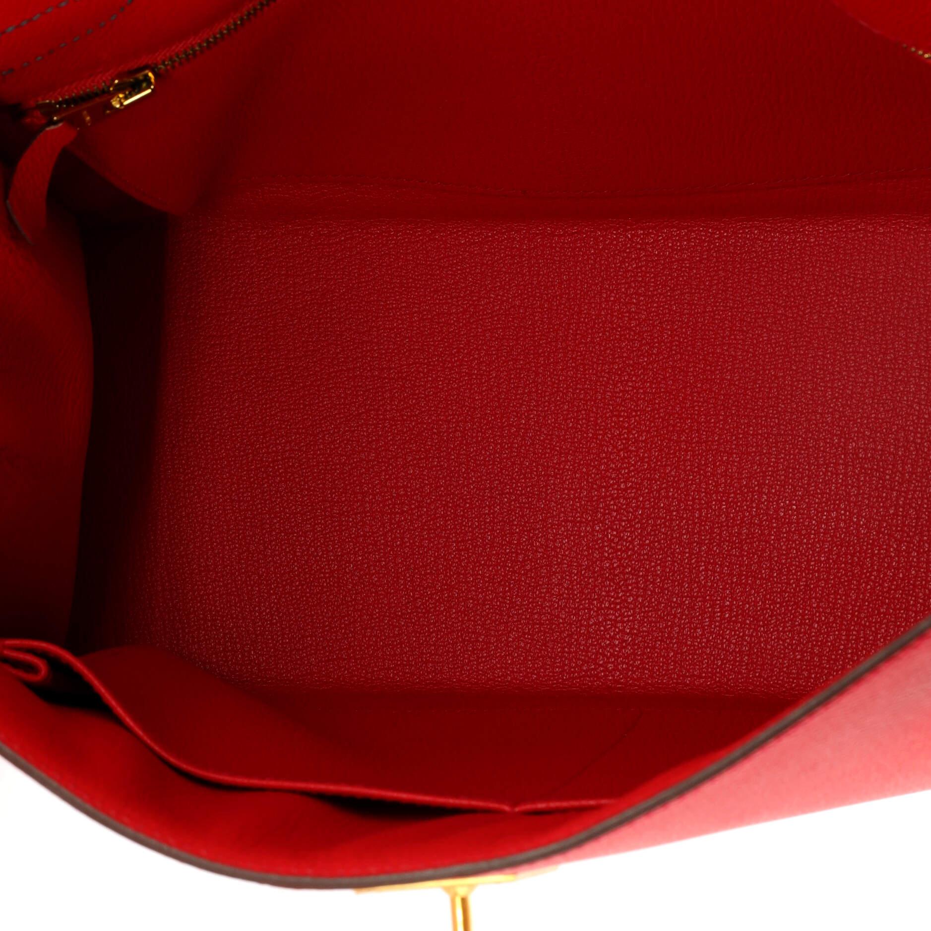 Hermes Kelly Handbag Bicolor Epsom with Brushed Gold Hardware 28 1