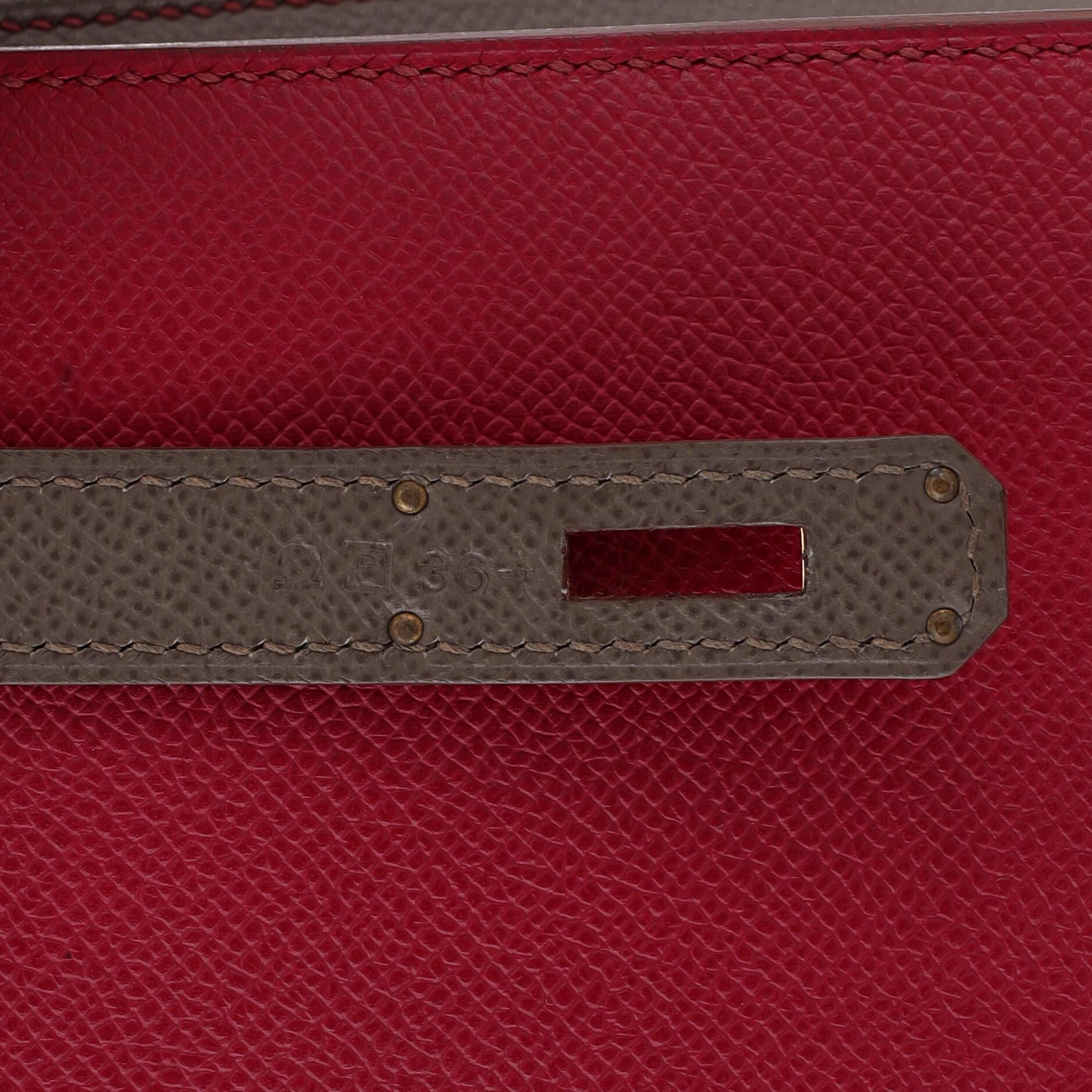 Hermes Kelly Handbag Bicolor Epsom with Brushed Gold Hardware 32 5