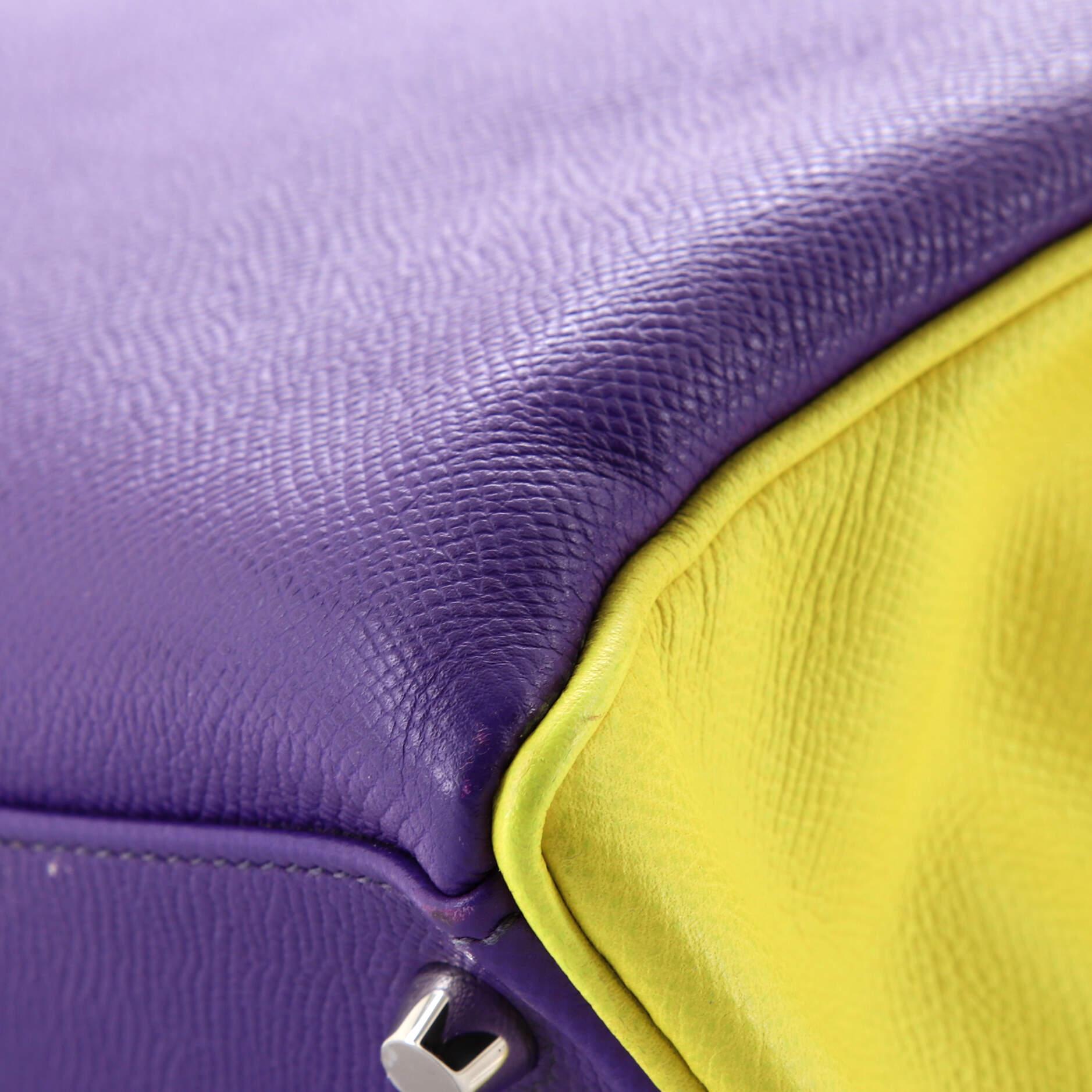 Hermes Kelly Handbag Bicolor Epsom with Palladium Hardware 35 For Sale 4