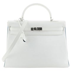 Hermes Kelly Handbag Bicolor Epsom with Palladium Hardware 35