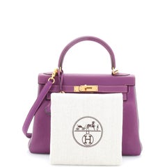 Sac à main Hermès Kelly bicolore Togo avec quincaillerie en or brossé 28