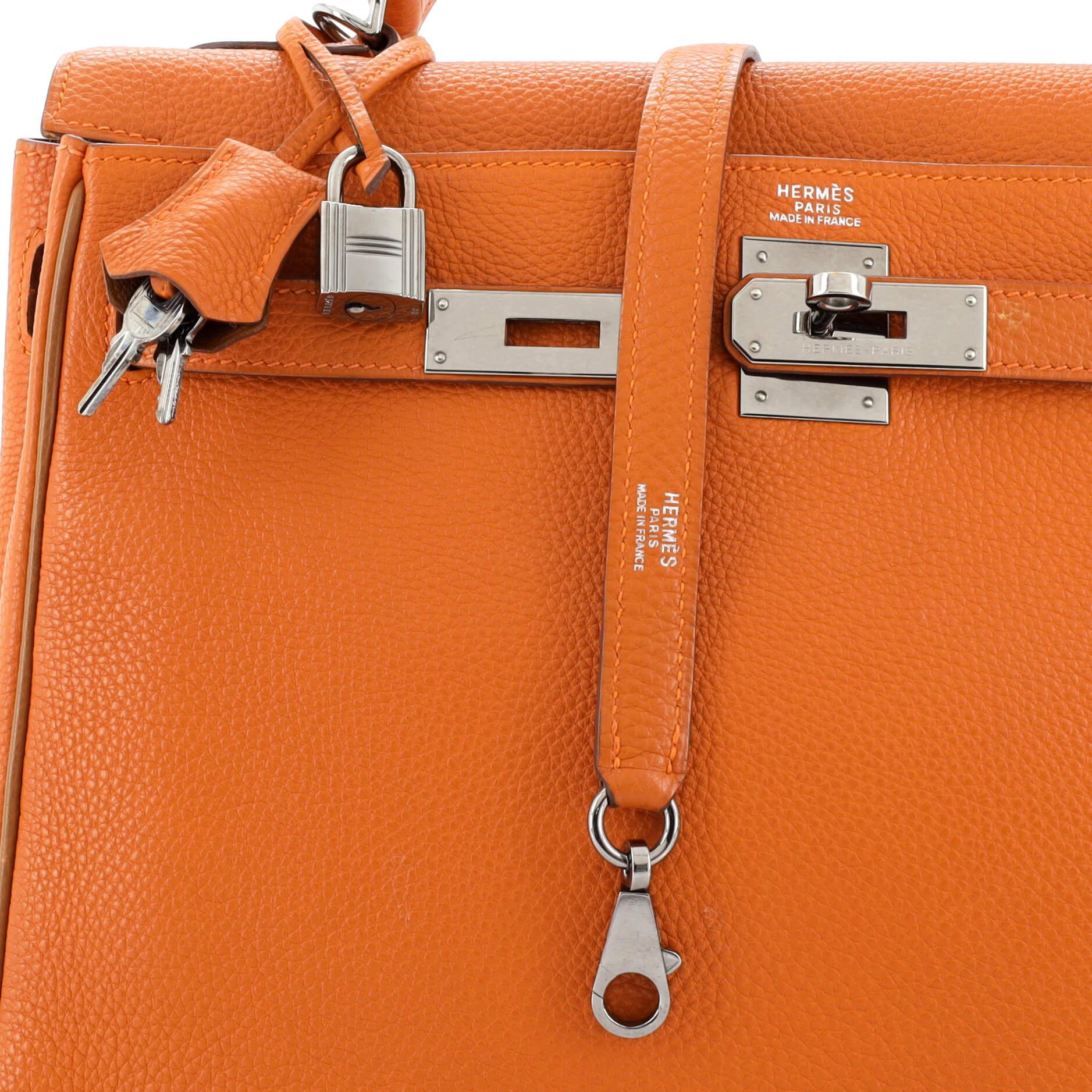 Hermes Kelly Handbag Bicolor Togo with Ruthenium Hardware 32 3