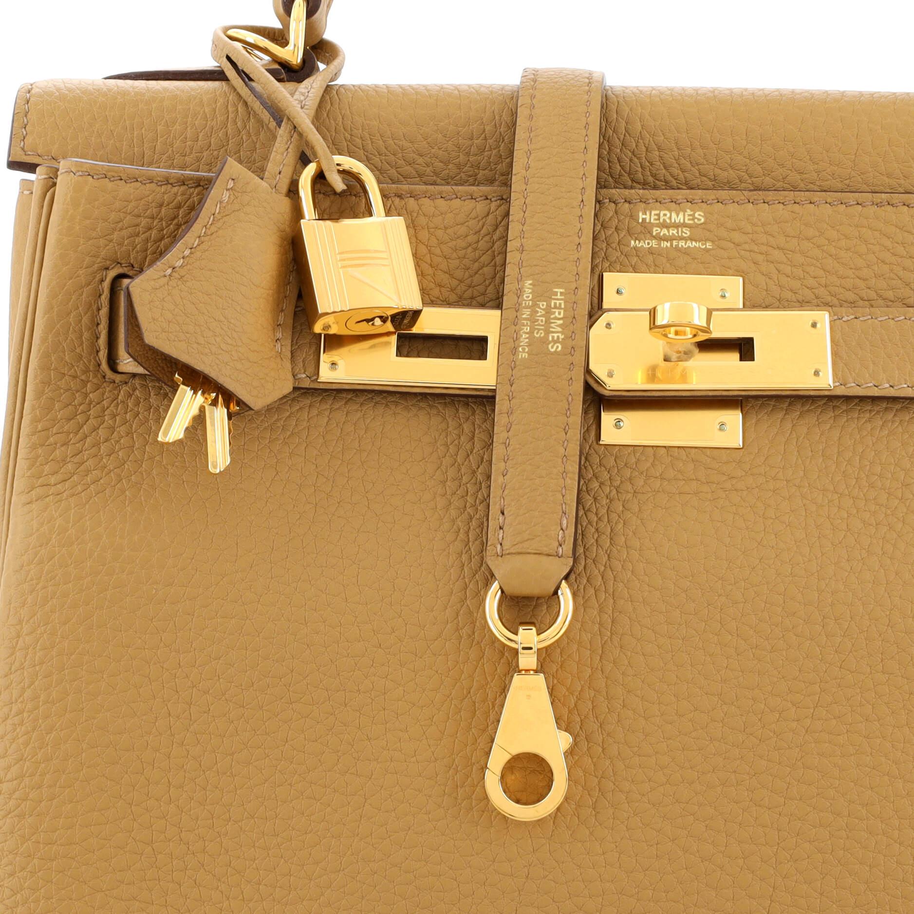 Hermes Kelly Handbag Biscuit Togo with Gold Hardware 28 3