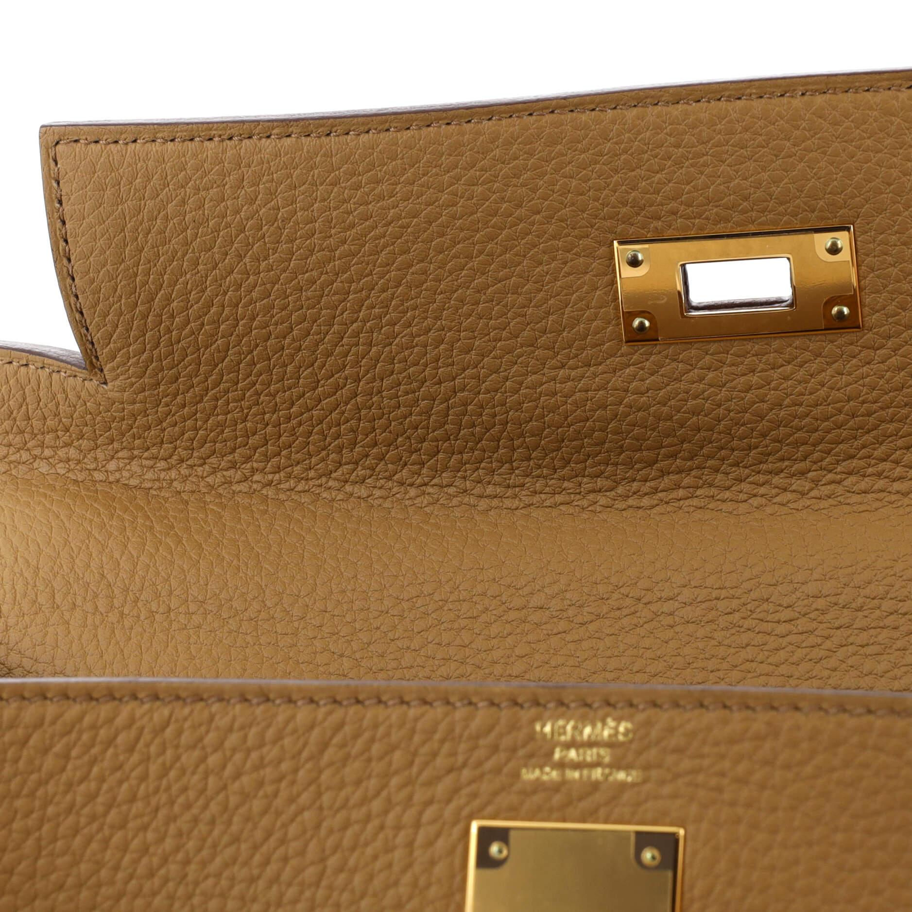 Hermes Kelly Handbag Biscuit Togo with Gold Hardware 28 4