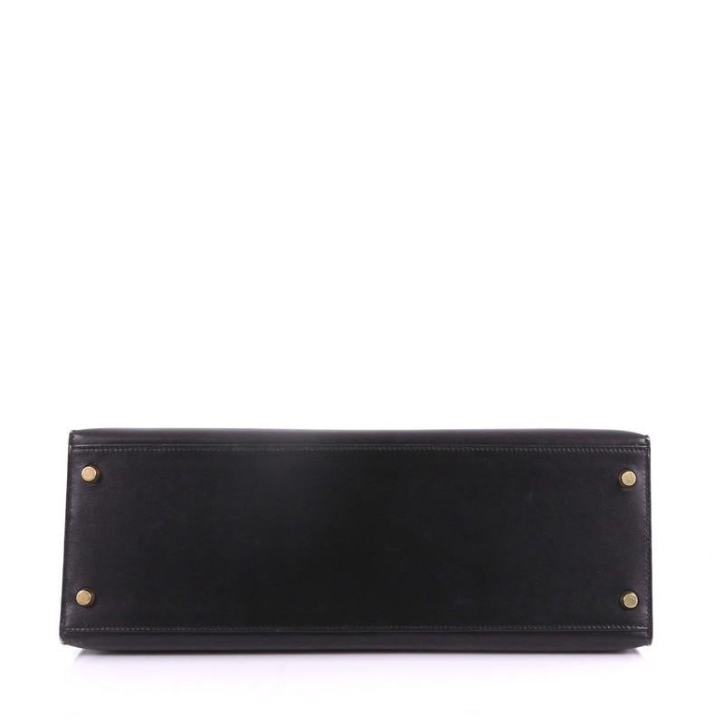 Hermes Kelly Handbag Black Box Calf with Gold Hardware 35 1
