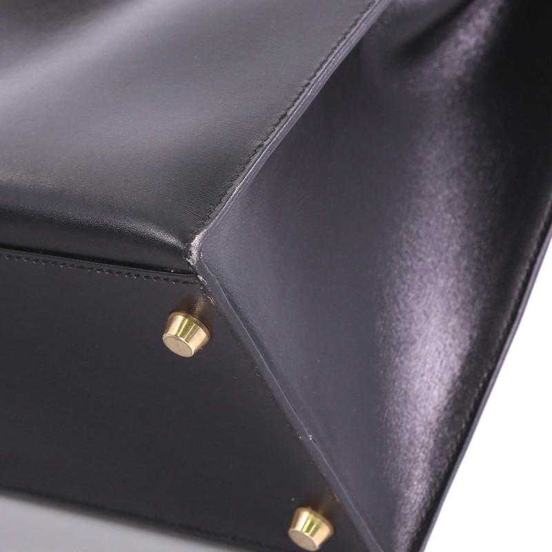 Hermes Kelly Handbag Black Box Calf with Gold Hardware 35 3