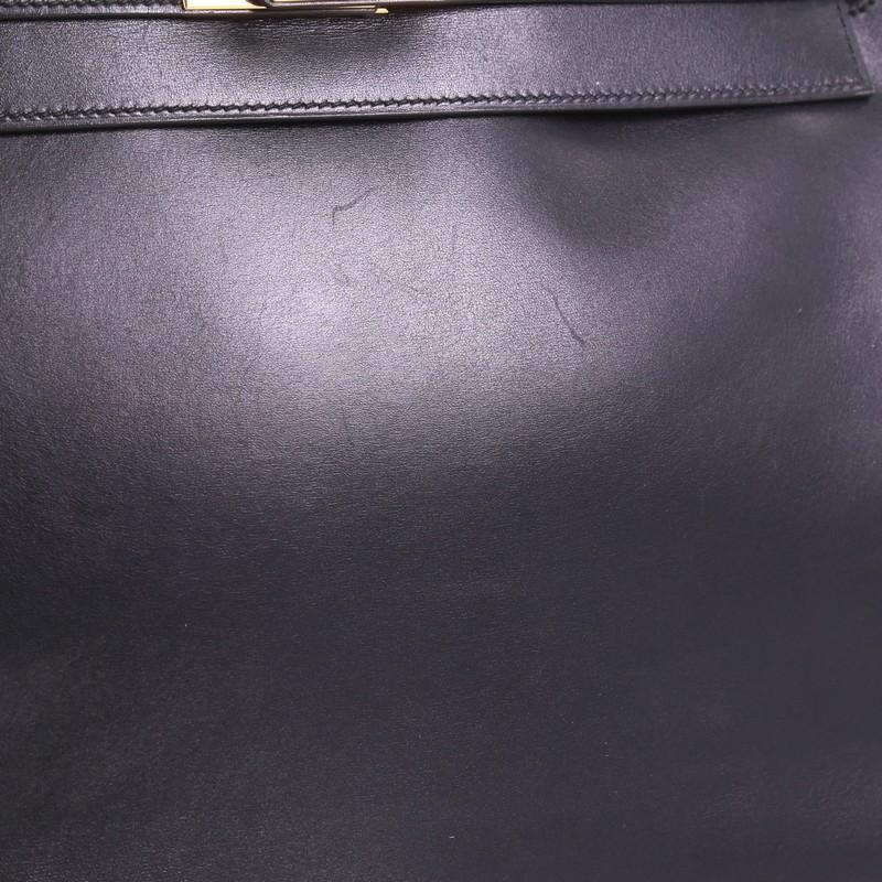 Hermes Kelly Handbag Black Box Calf with Gold Hardware 35 3