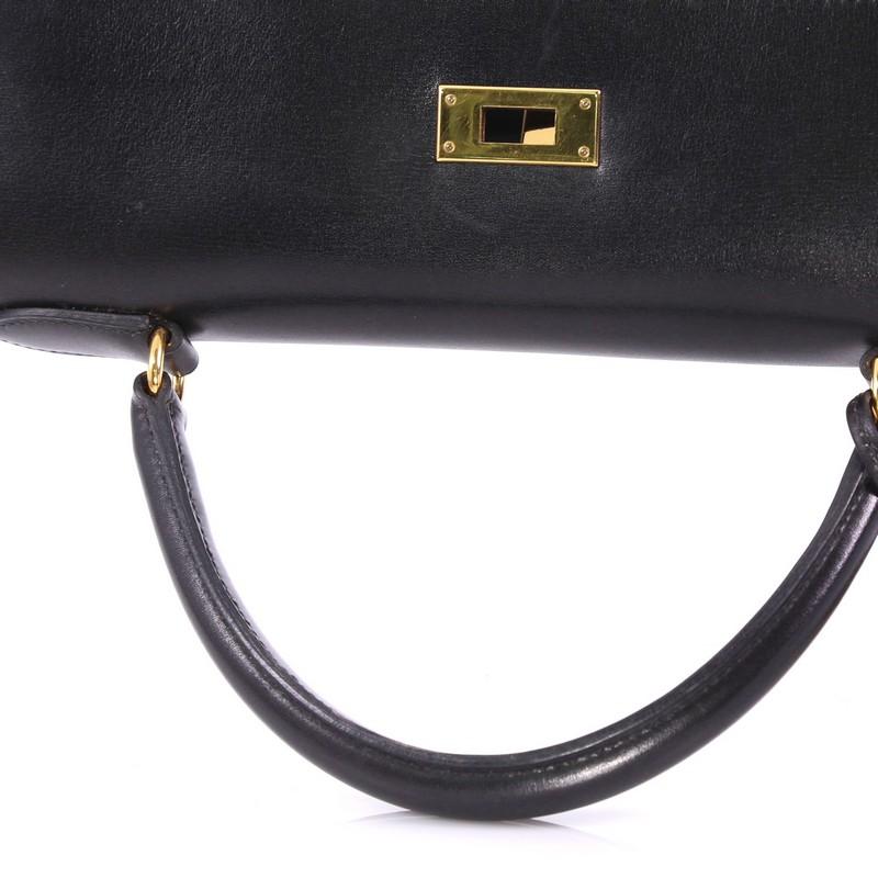 Hermes Kelly Handbag Black Box Calf with Gold Hardware 35 4