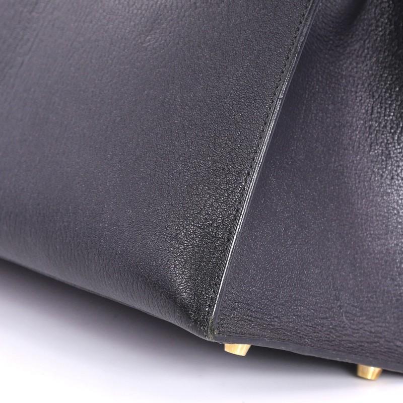 Hermes Kelly Handbag Black Chevre de Coromandel with Gold Hardware 35 3