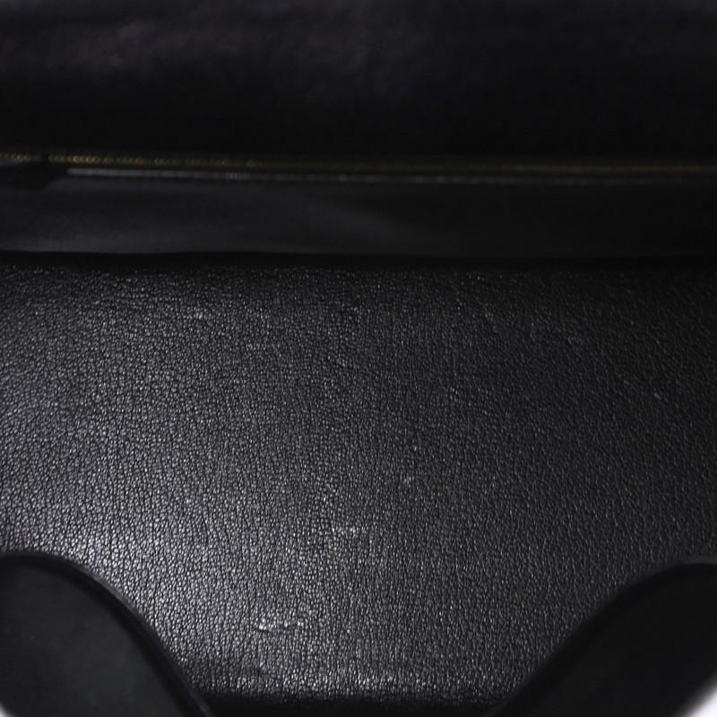 Hermes Kelly Handbag Black Chevre de Coromandel with Gold Hardware 35 4