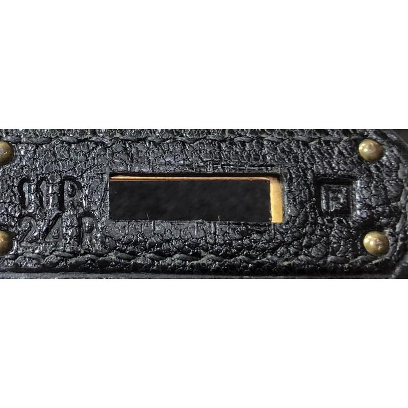Hermes Kelly Handbag Black Chevre de Coromandel with Gold Hardware 35 5