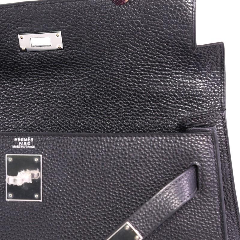 Hermes Kelly Handbag Black Togo with Palladium Hardware 32 6