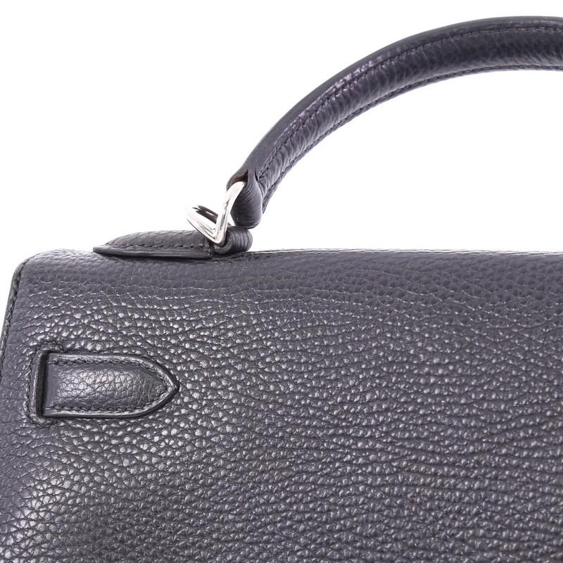 Hermes Kelly Handbag Black Togo with Palladium Hardware 32 7