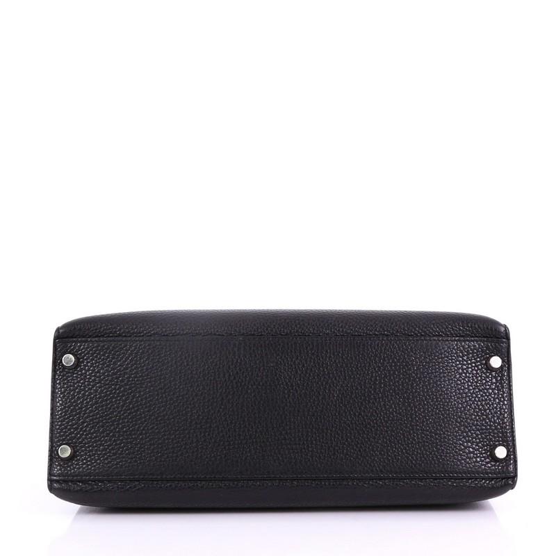 Hermes Kelly Handbag Black Togo with Palladium Hardware 32 1
