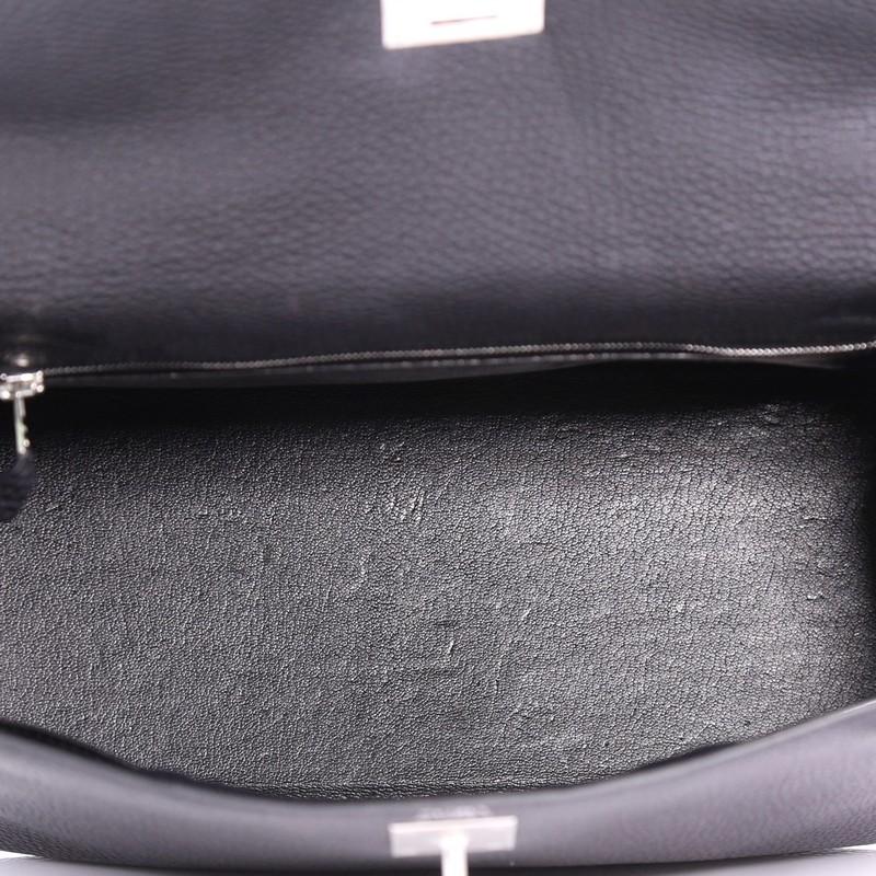 Hermes Kelly Handbag Black Togo with Palladium Hardware 32 2