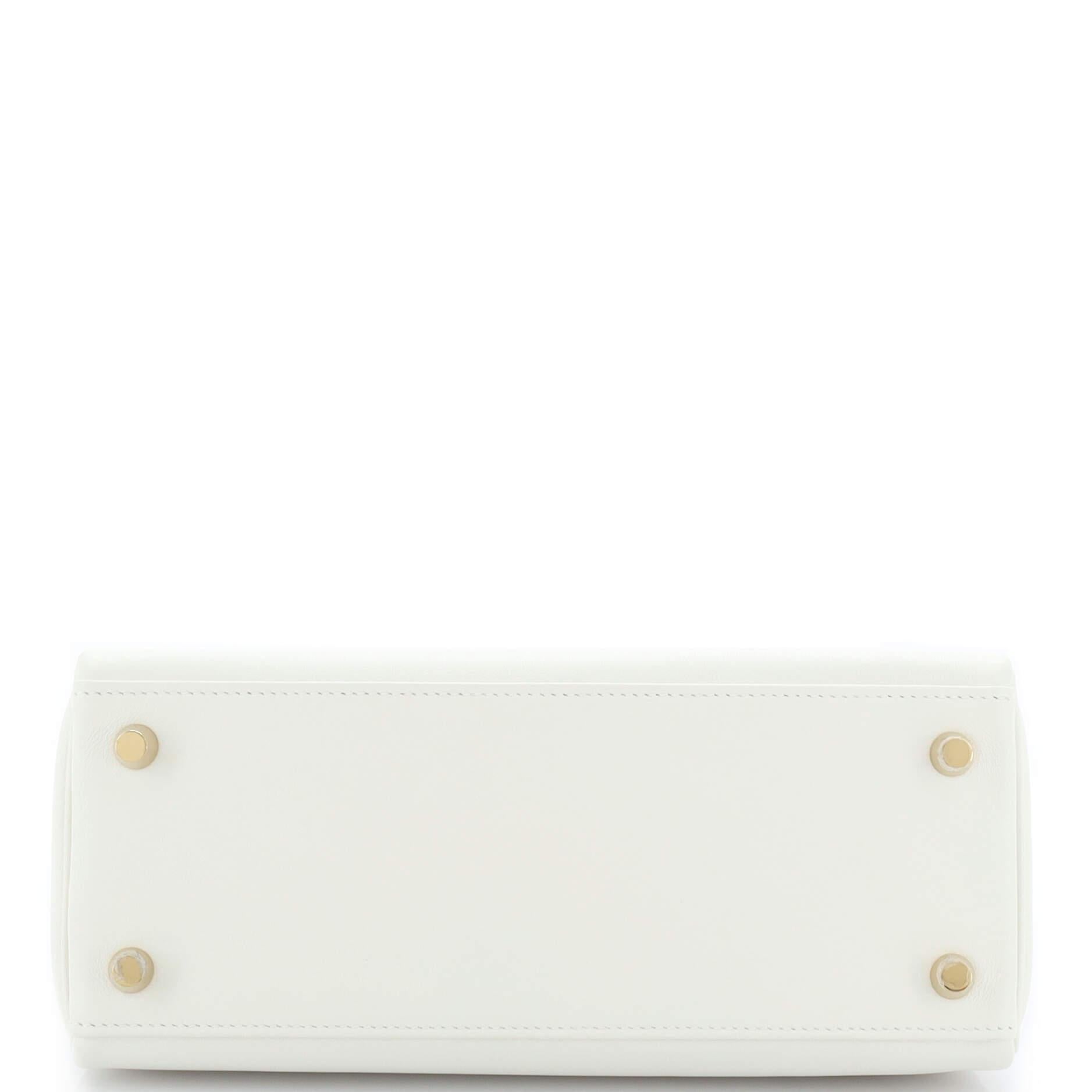 Hermes Kelly Handbag Blanc Swift with Gold Hardware 25 1