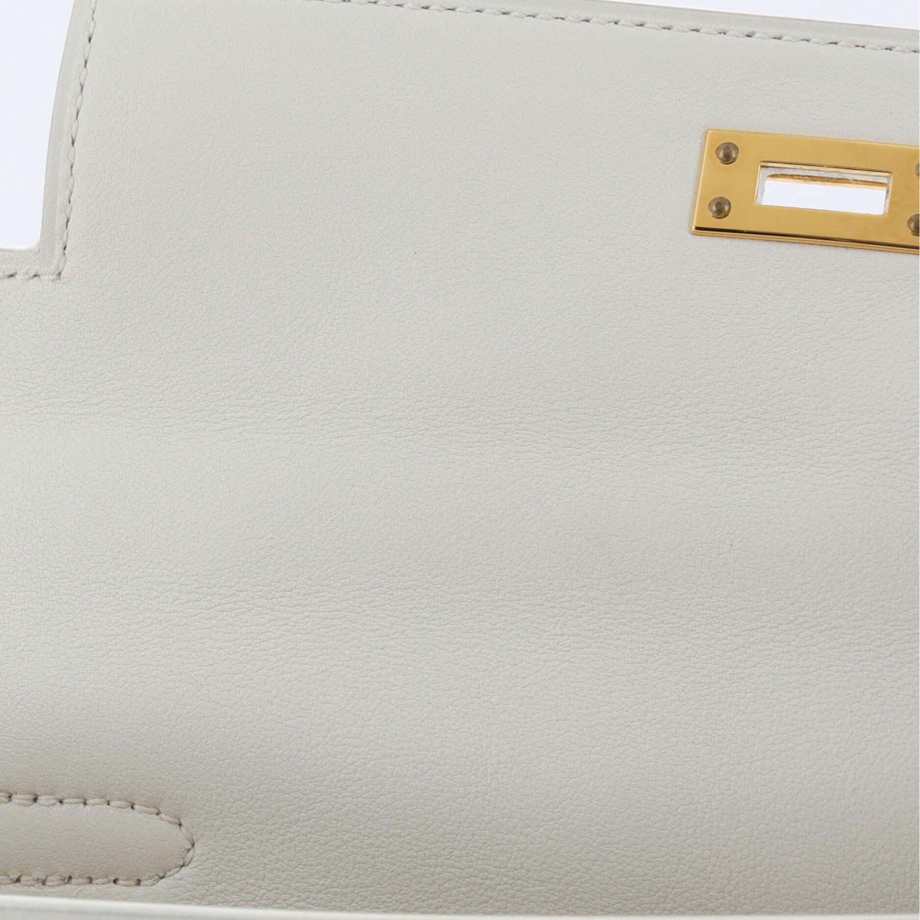 Hermes Kelly Handbag Blanc Swift with Gold Hardware 25 4