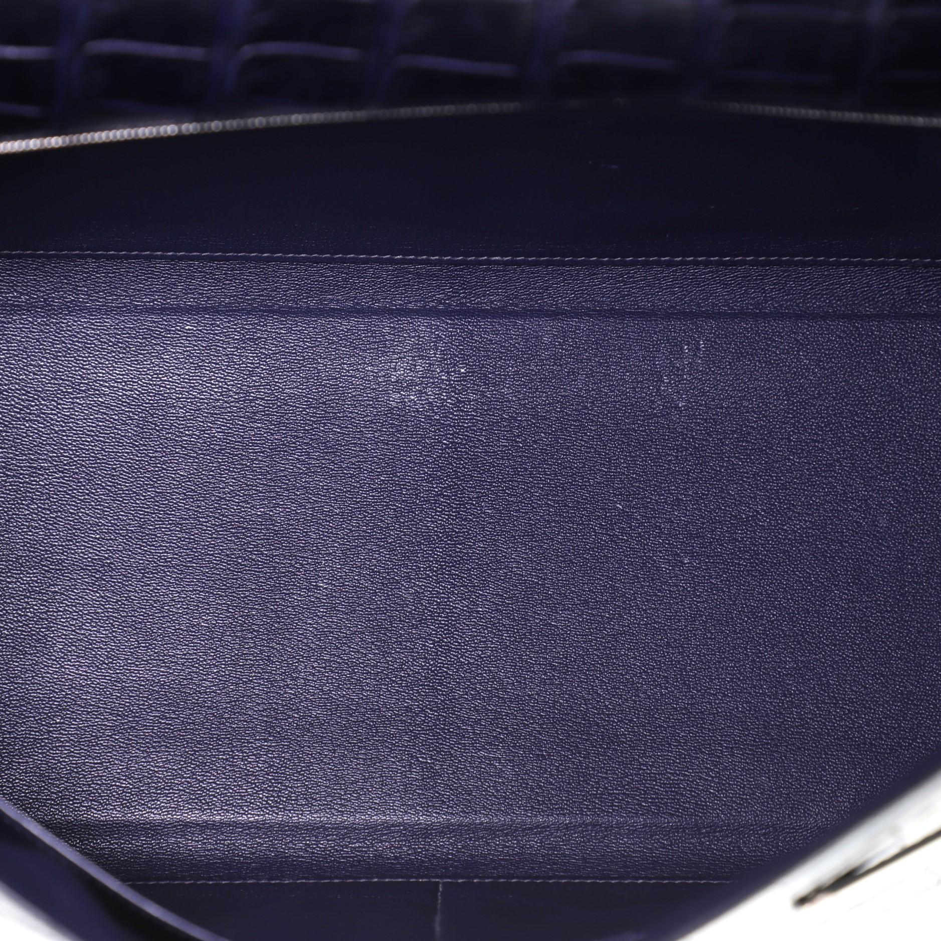 Hermes Kelly Handbag Bleu Abysse Matte Alligator with Palladium Hardware 40 1