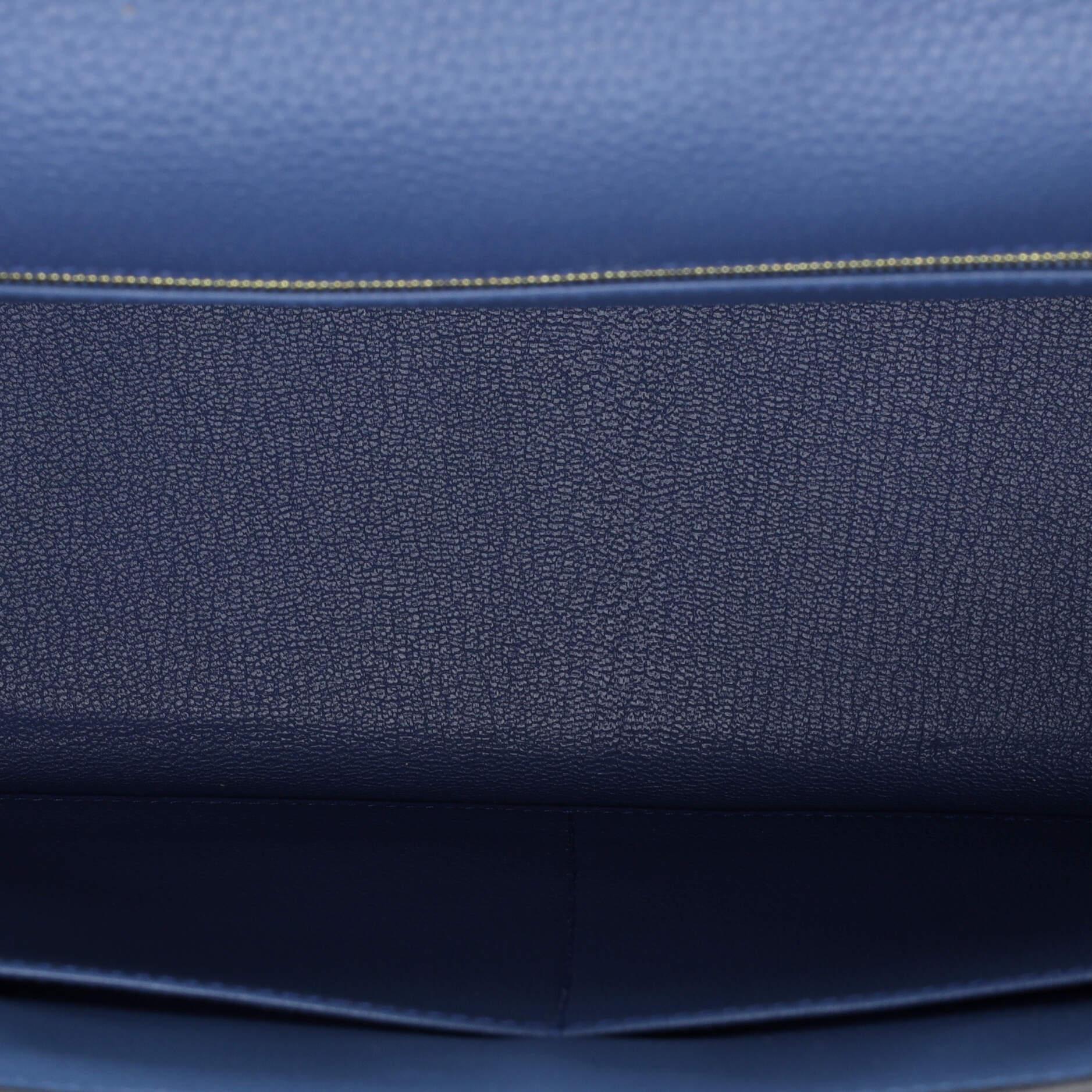Hermes Kelly Handbag Bleu Agate Togo with Gold Hardware 35 1