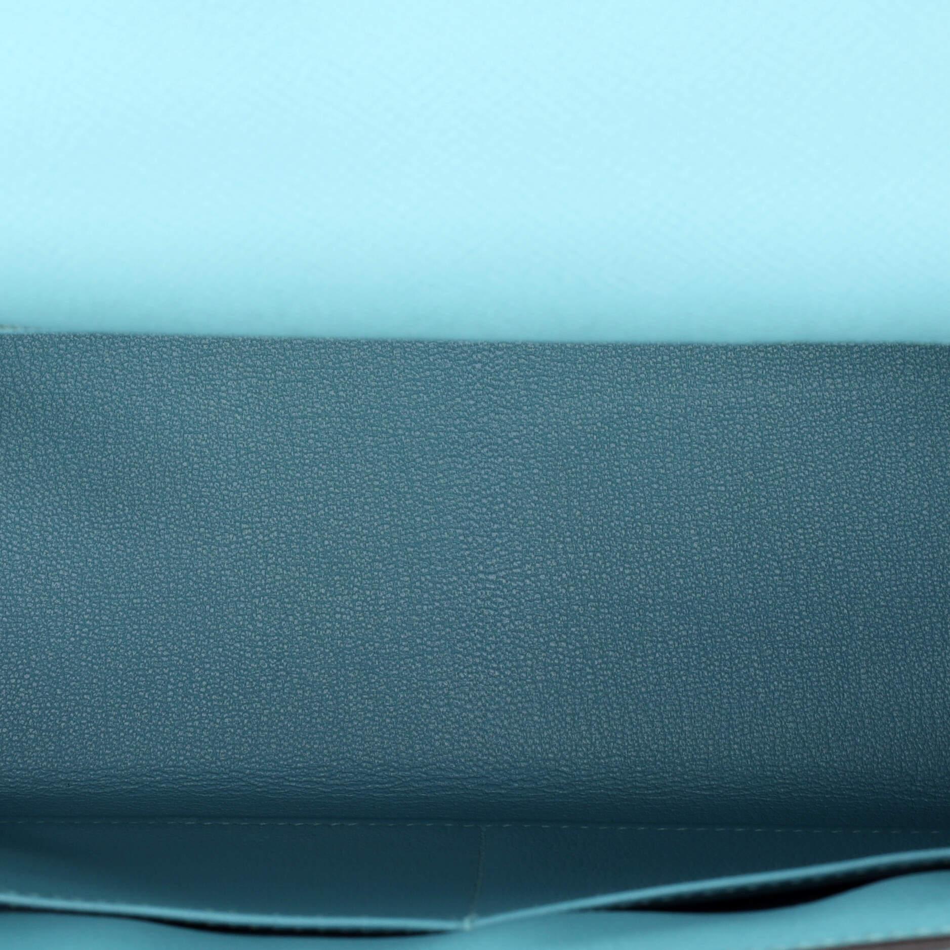 Hermes Kelly Handbag Bleu Atoll Epsom with Gold Hardware 28 2