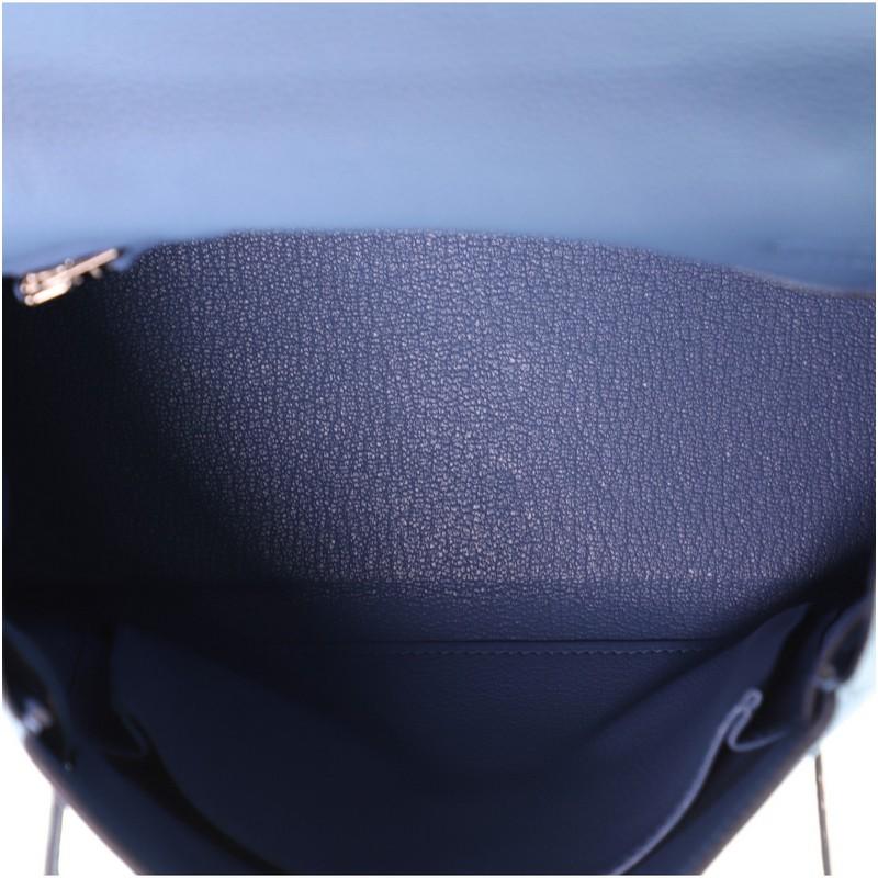 Hermes Kelly Handtasche Bleu Azur Togo mit Palladium Hardware 25 1
