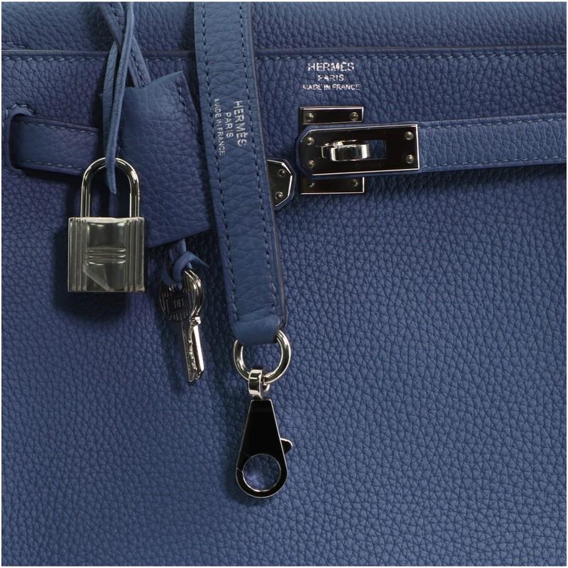 Hermes Kelly Handbag Bleu Azur Togo with Palladium Hardware 25 1