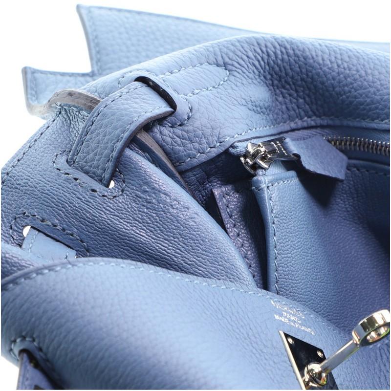 Hermes Kelly Handbag Bleu Azur Togo with Palladium Hardware 25 2