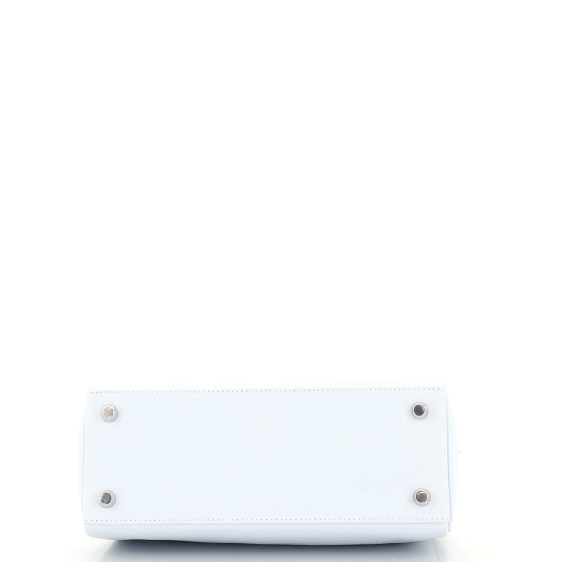 Hermes Kelly Handbag Bleu Brume Swift with Palladium Hardware 25 1