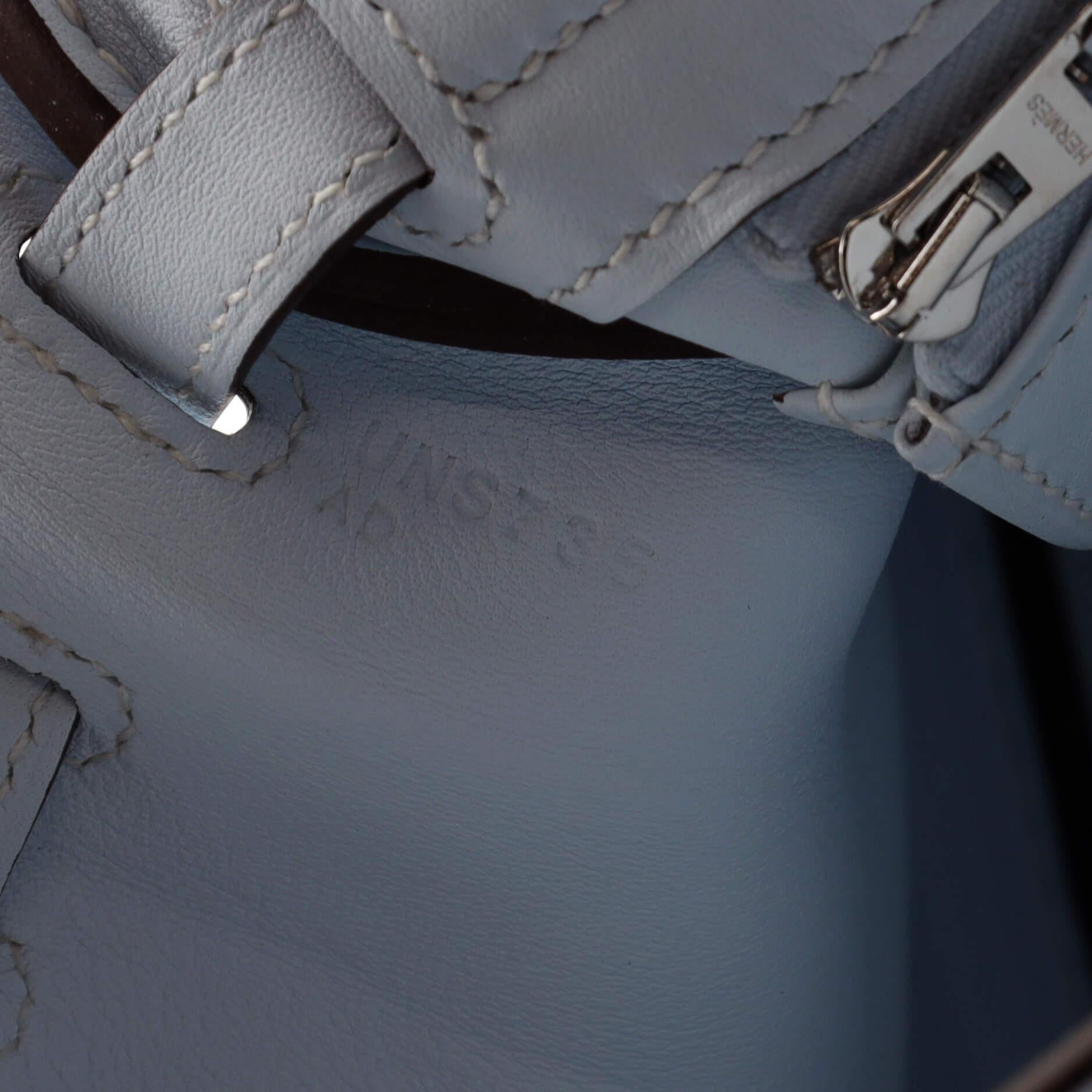 Hermes Kelly Handbag Bleu Brume Swift with Palladium Hardware 25 4