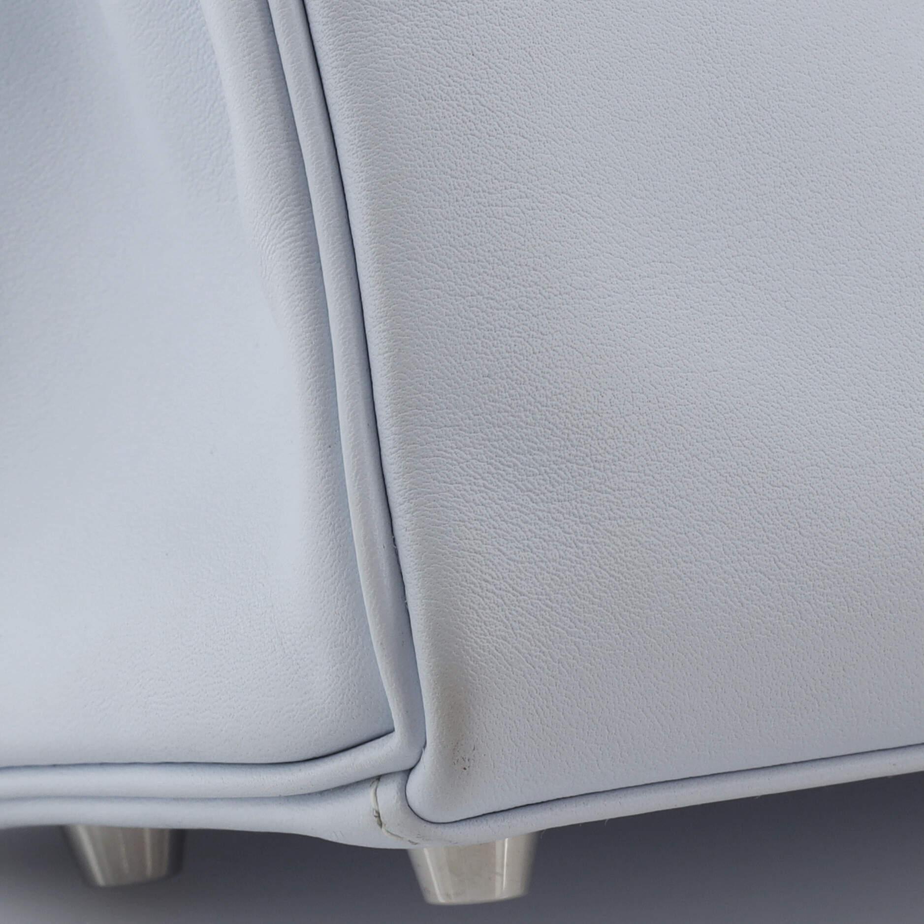 Hermes Kelly Handbag Bleu Brume Swift with Palladium Hardware 25 5