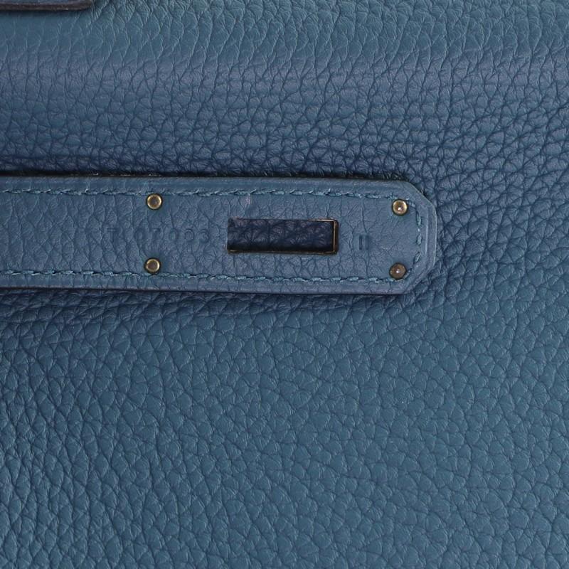 Hermes Kelly Handbag Bleu Colvert Togo with Gold Hardware 32 3