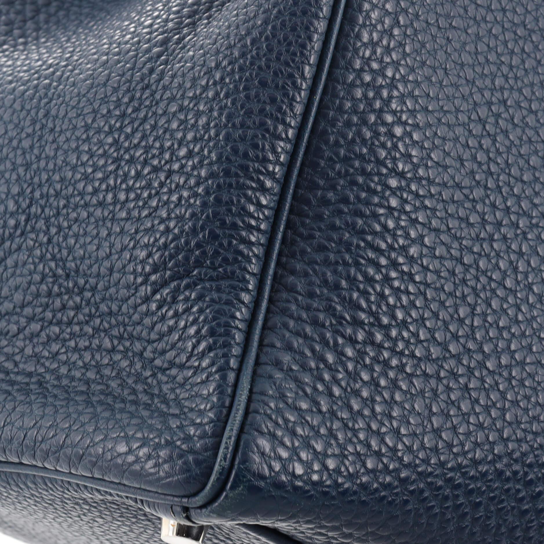 Hermes Kelly Handbag Bleu De Prusse Togo with Palladium Hardware 35 7