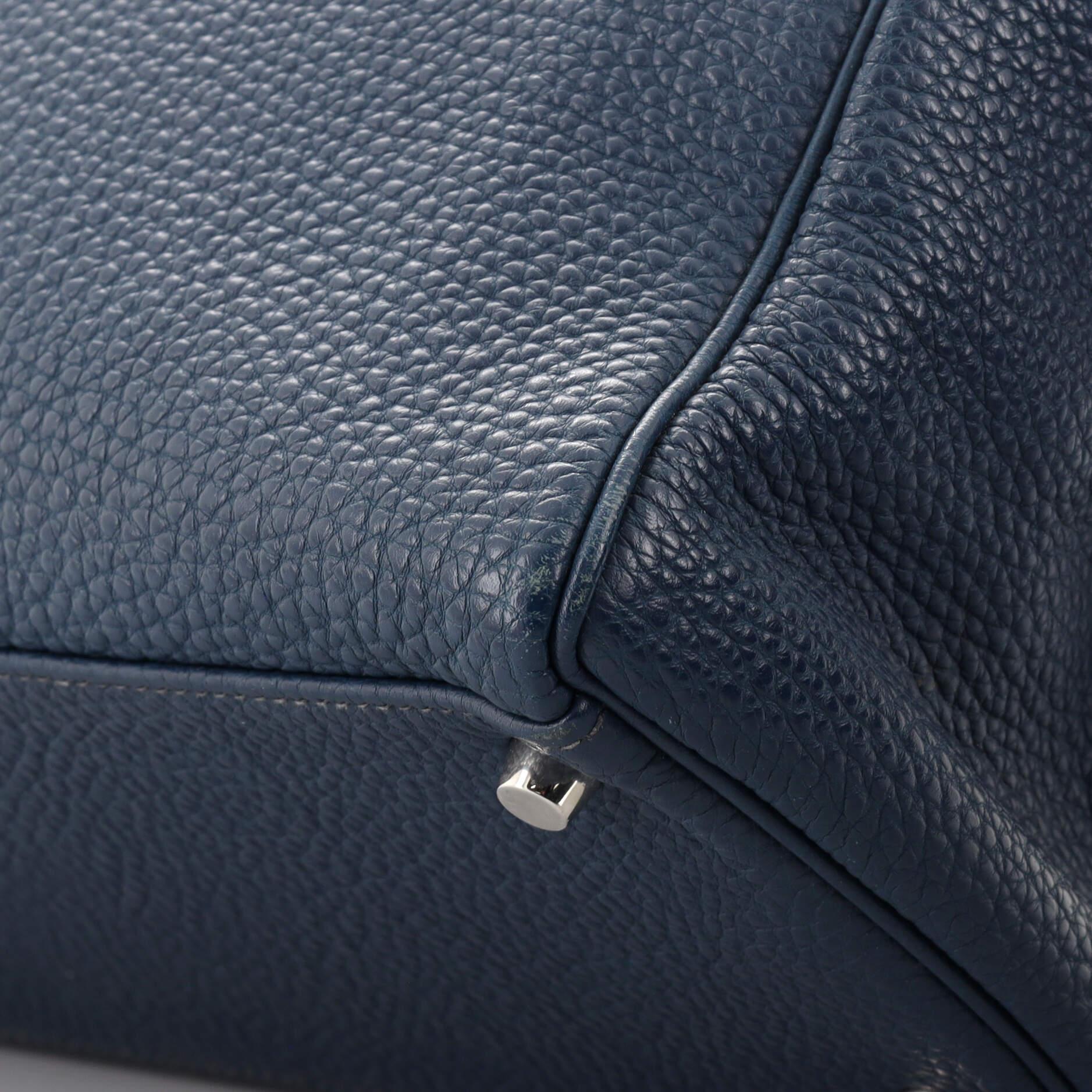 Hermes Kelly Handbag Bleu De Prusse Togo with Palladium Hardware 35 4