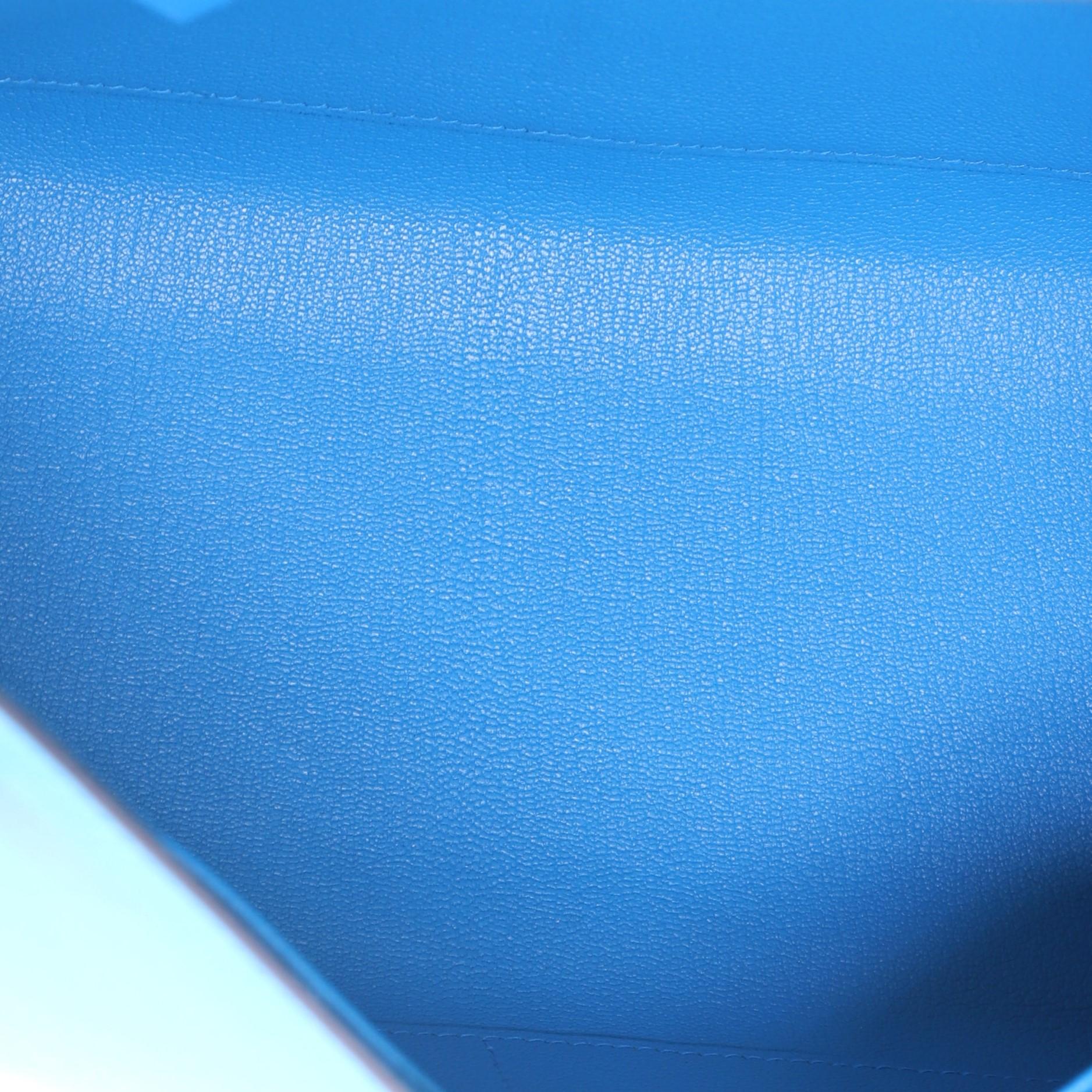 Hermes Kelly Handbag Bleu Frida Madame with Palladium Hardware 28 2