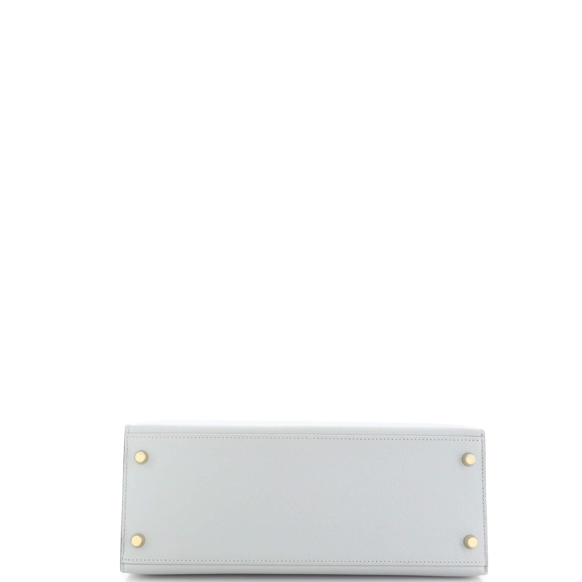 Hermes Kelly Handbag Bleu Glacier Epsom with Gold Hardware 28 1