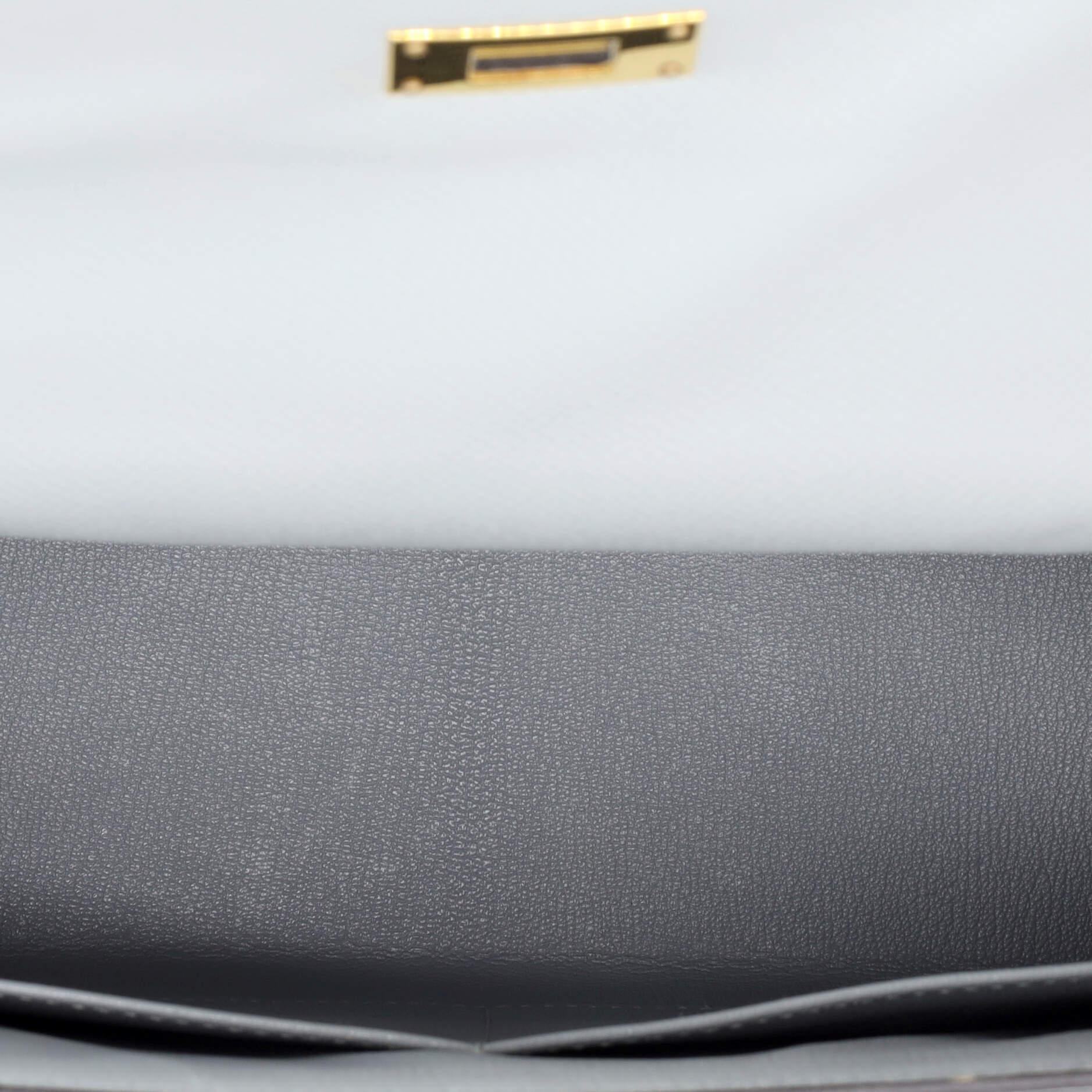 Hermes Kelly Handbag Bleu Glacier Epsom with Gold Hardware 28 2