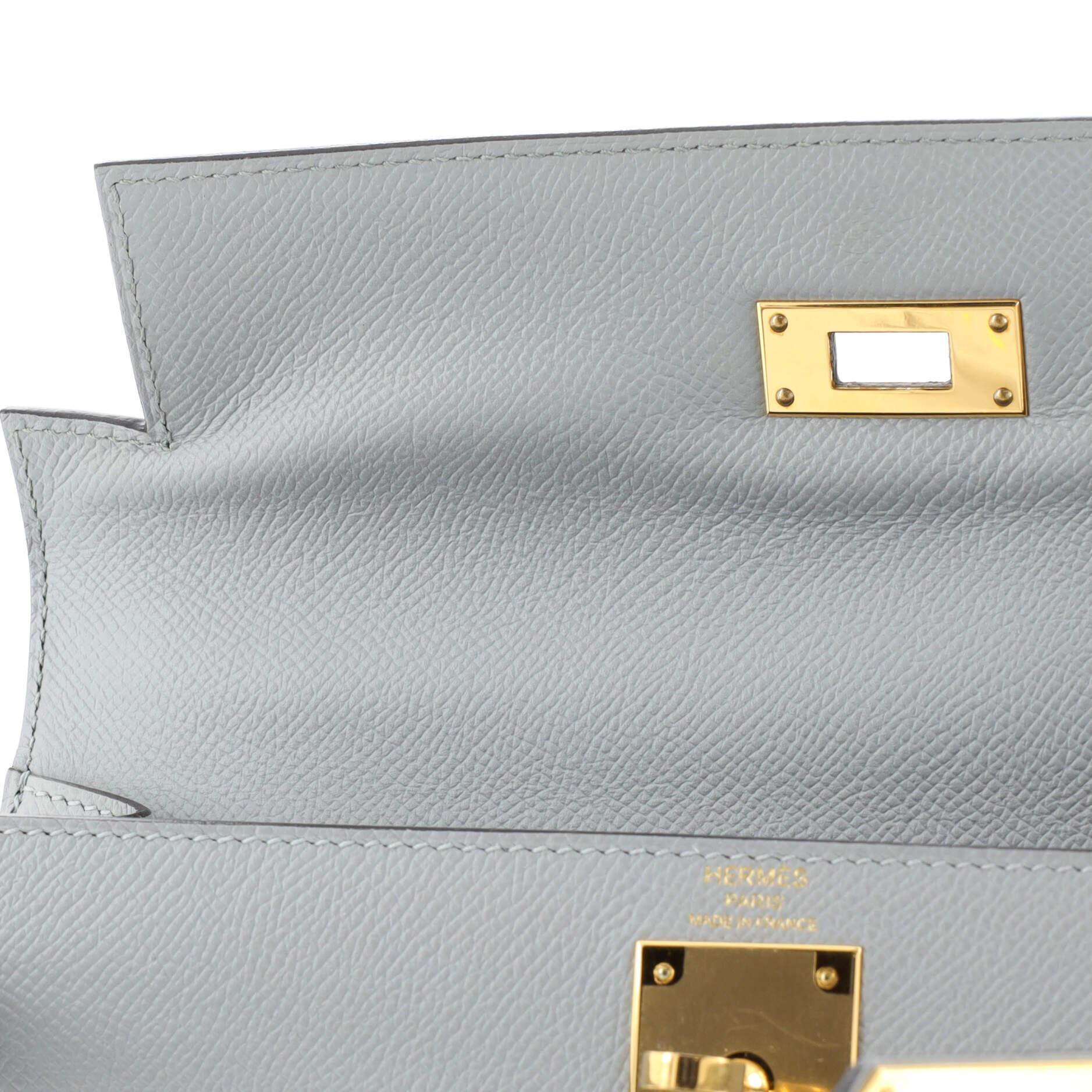 Hermes Kelly Handbag Bleu Glacier Epsom with Gold Hardware 28 5