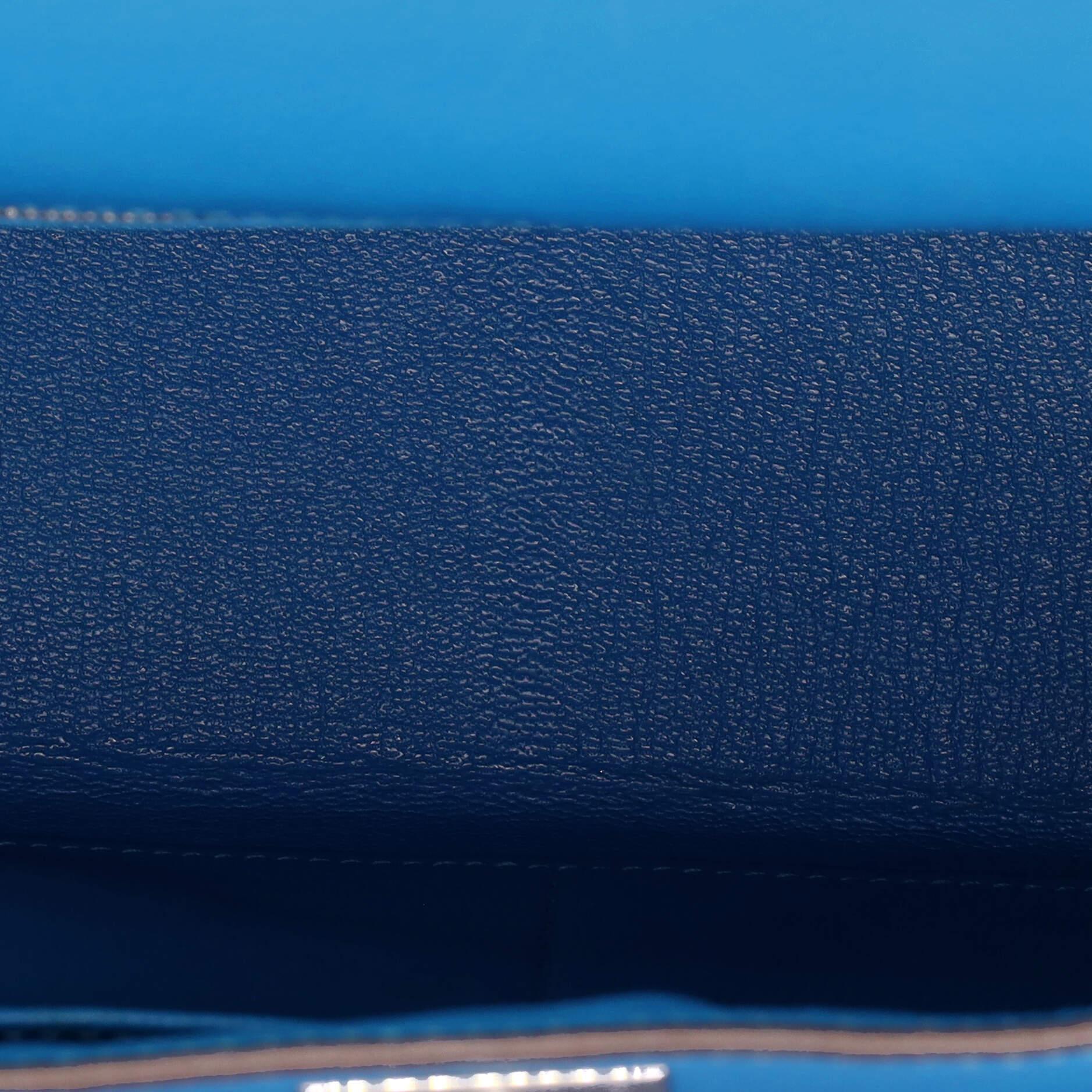 Hermes Kelly Handbag Bleu Hydra Evercolor with Pallladium Hardware 32 1