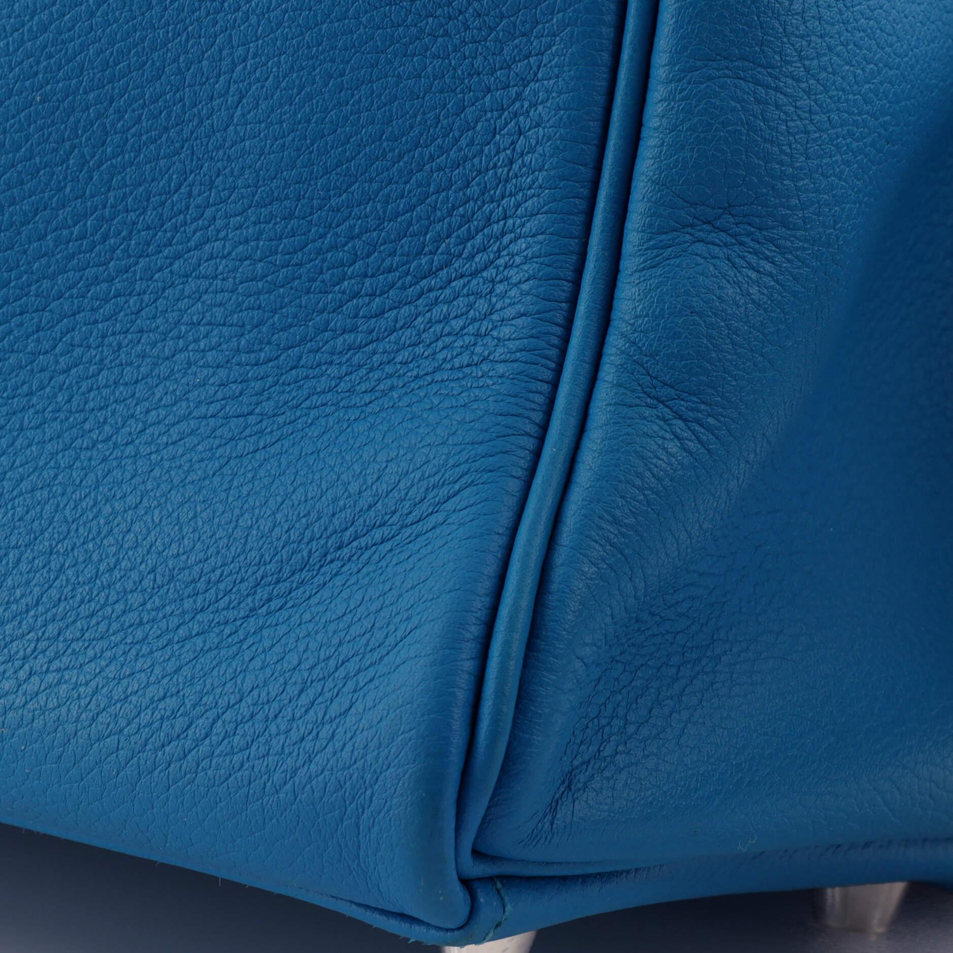 Hermes Kelly Handbag Bleu Hydra Evercolor with Pallladium Hardware 32 3