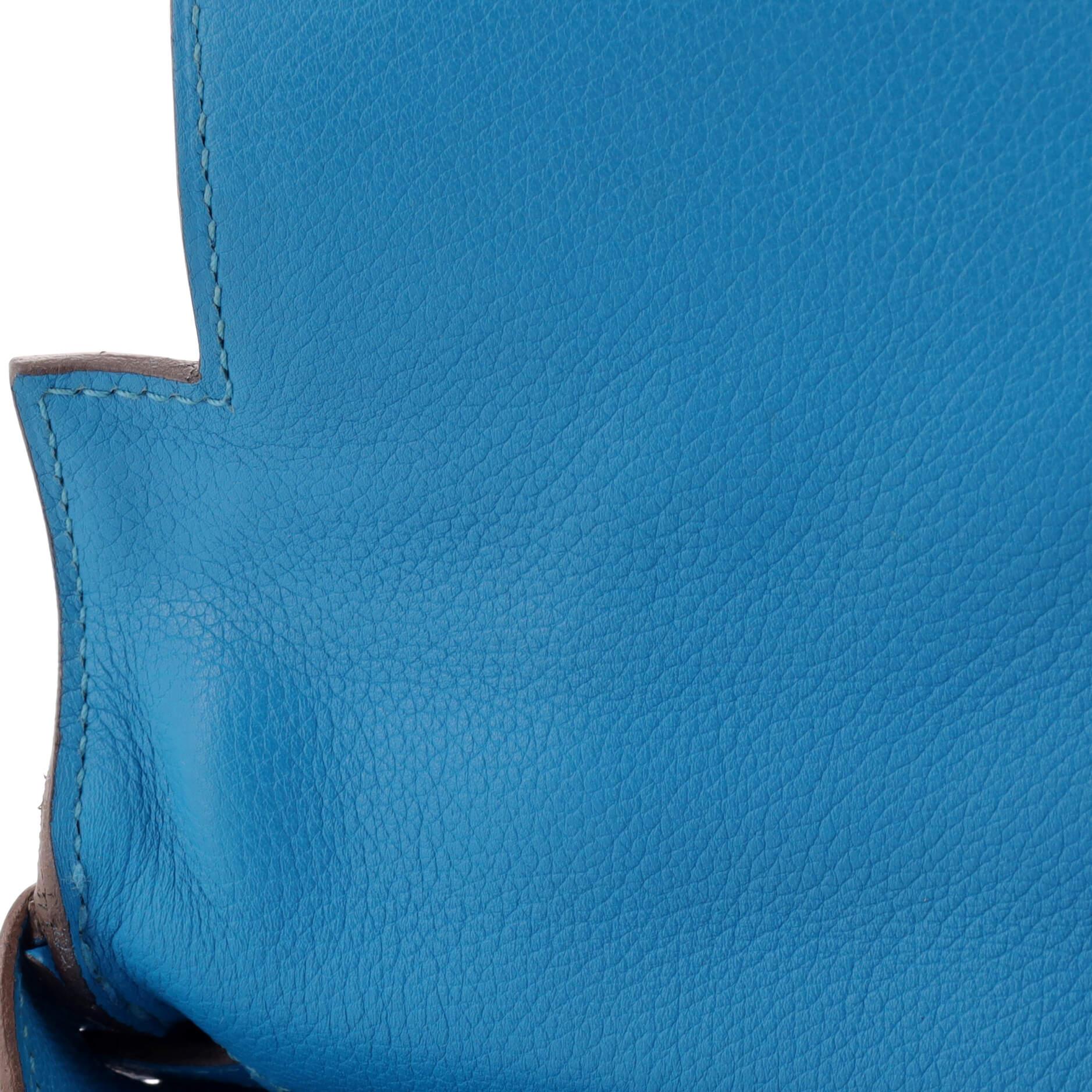 Hermes Kelly Handbag Bleu Hydra Evercolor with Pallladium Hardware 32 5