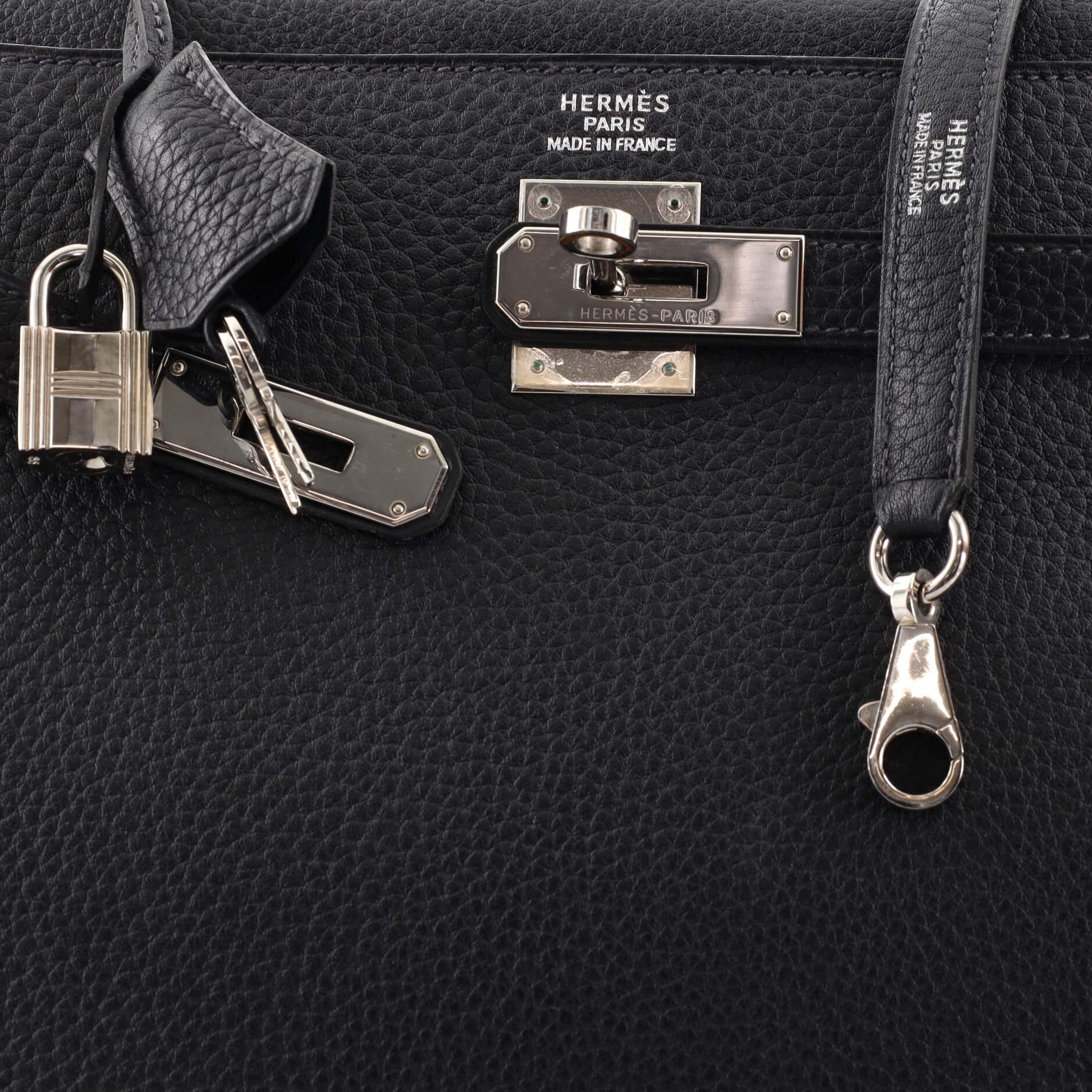 Hermes Kelly Handbag Bleu Indigo Buffalo Skipper with Palladium Hardware 35 2