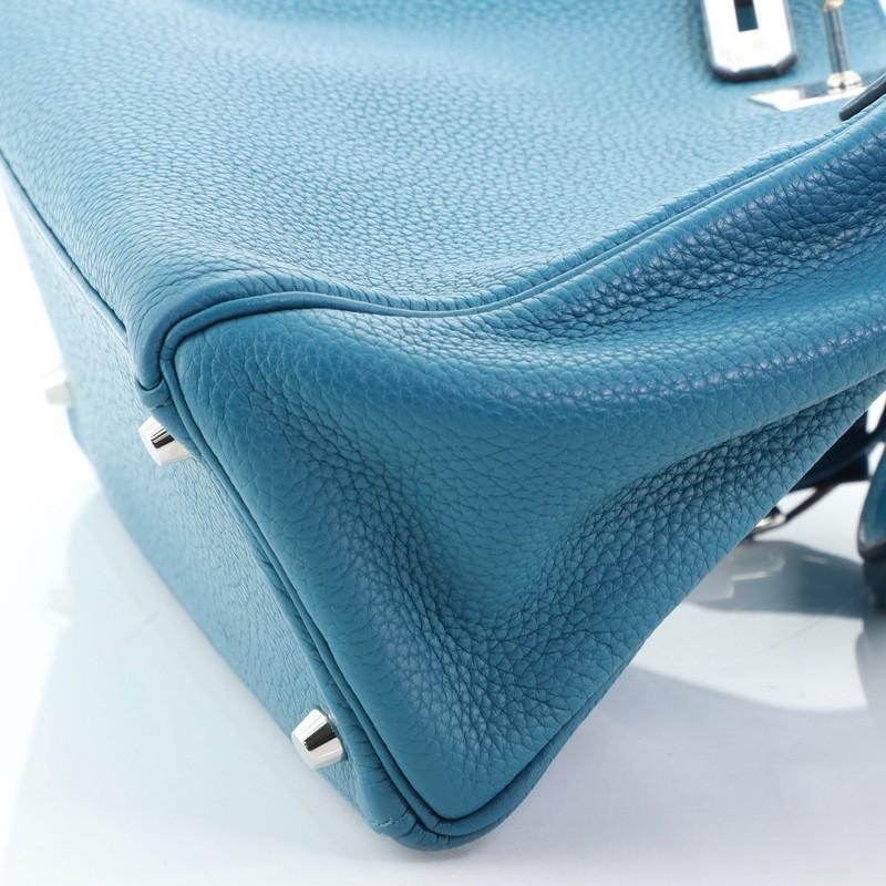 Hermes Kelly Handbag Bleu Izmir Clemence with Palladium Hardware 28 5