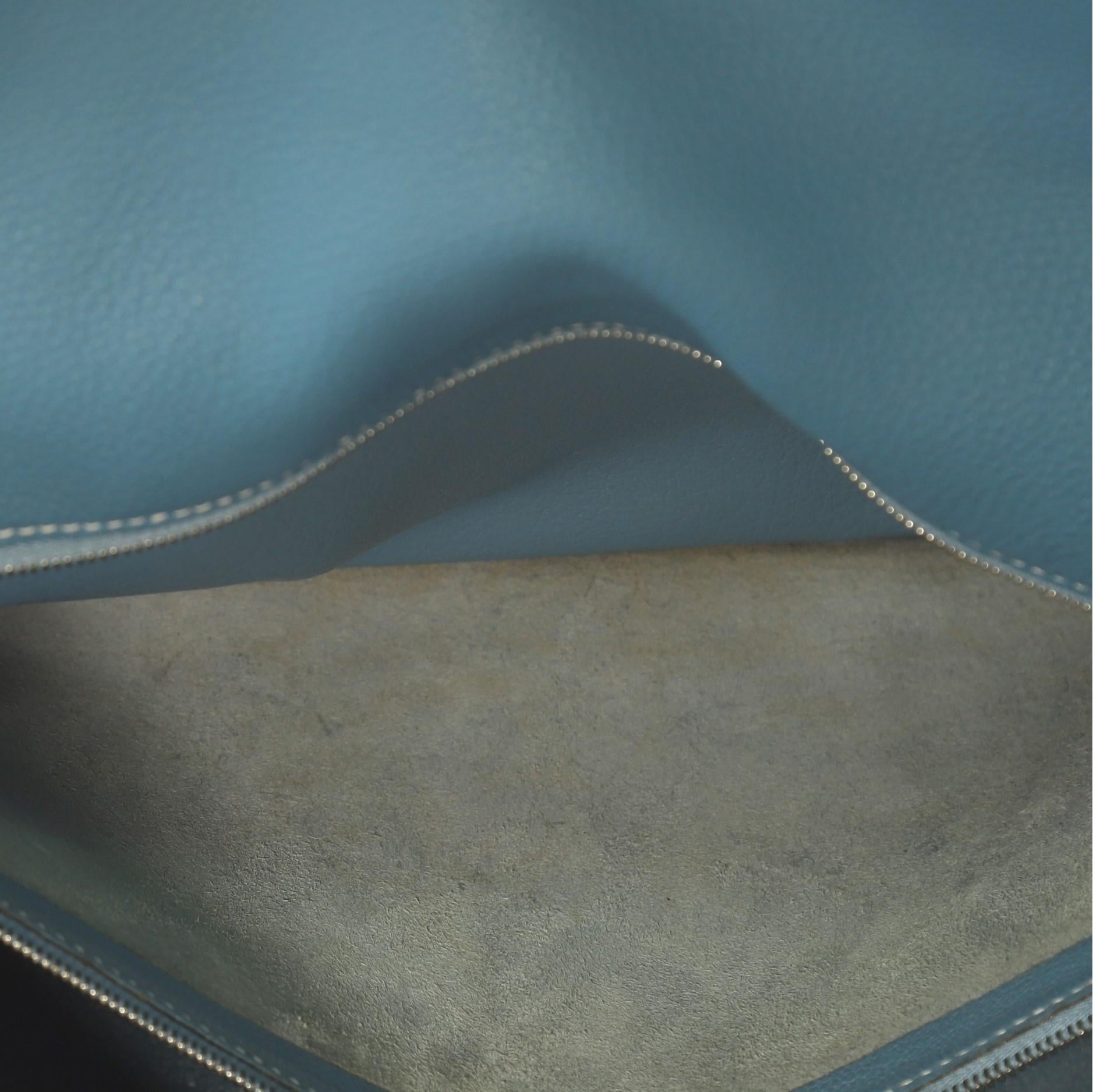 Hermes Kelly Handbag Bleu Jean Togo with Palladium Hardware 35 2