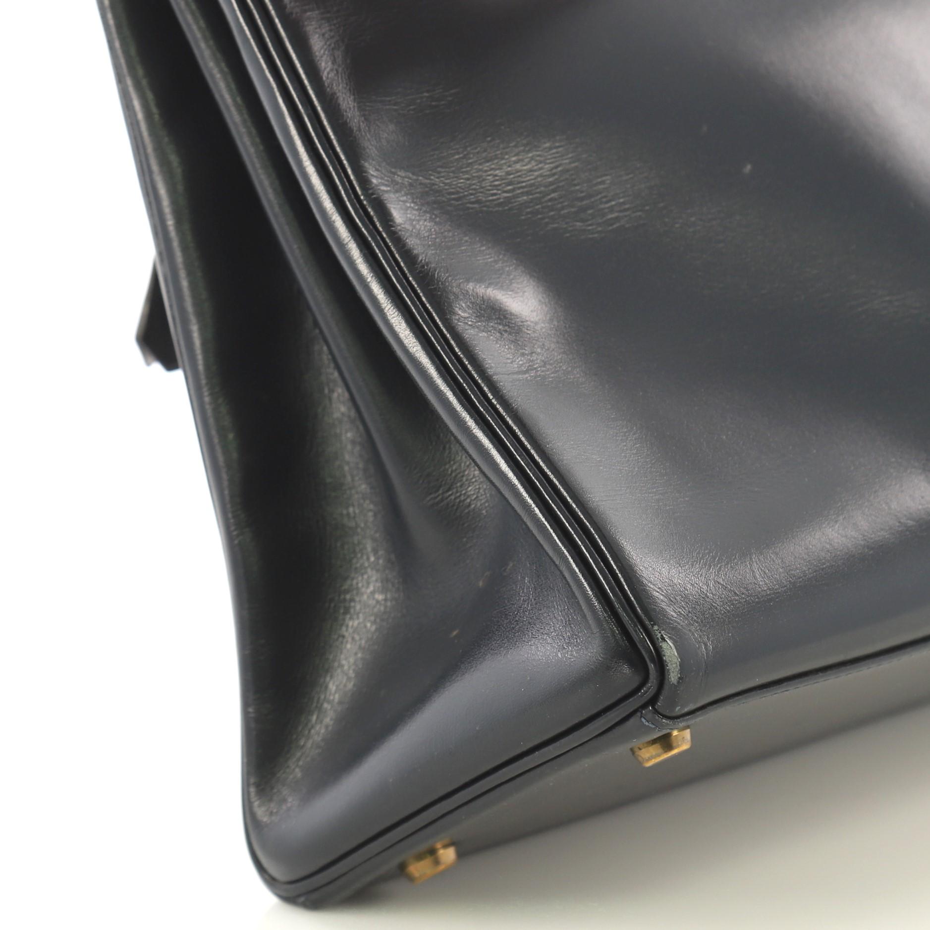 Hermes Kelly Handbag Bleu Marine Box Calf with Gold Hardware 28 3