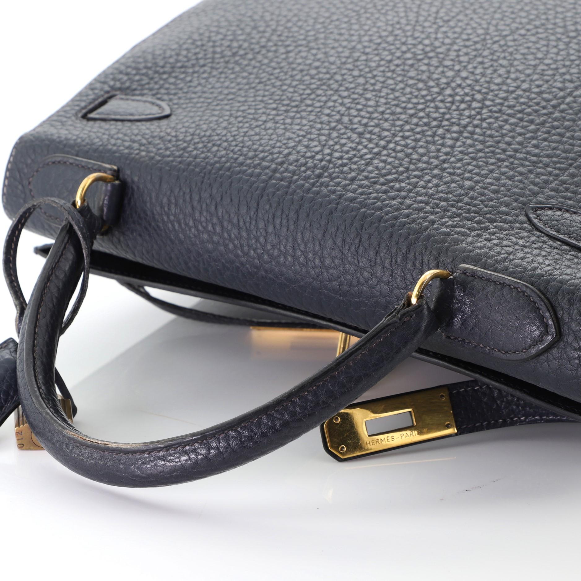 Hermes Kelly Handbag Bleu Marine Fjord With Gold Hardware 28  3