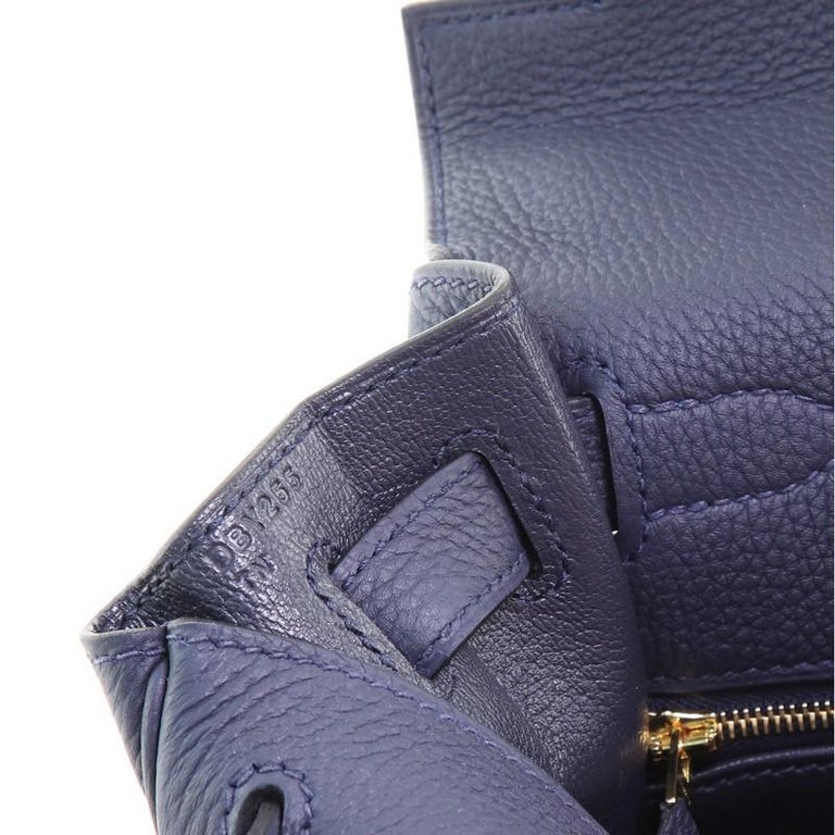Hermès Hermès Kelly 32 Togo Leather Handbag-Bleu Nuit Gold Hardware (Top  Handle)