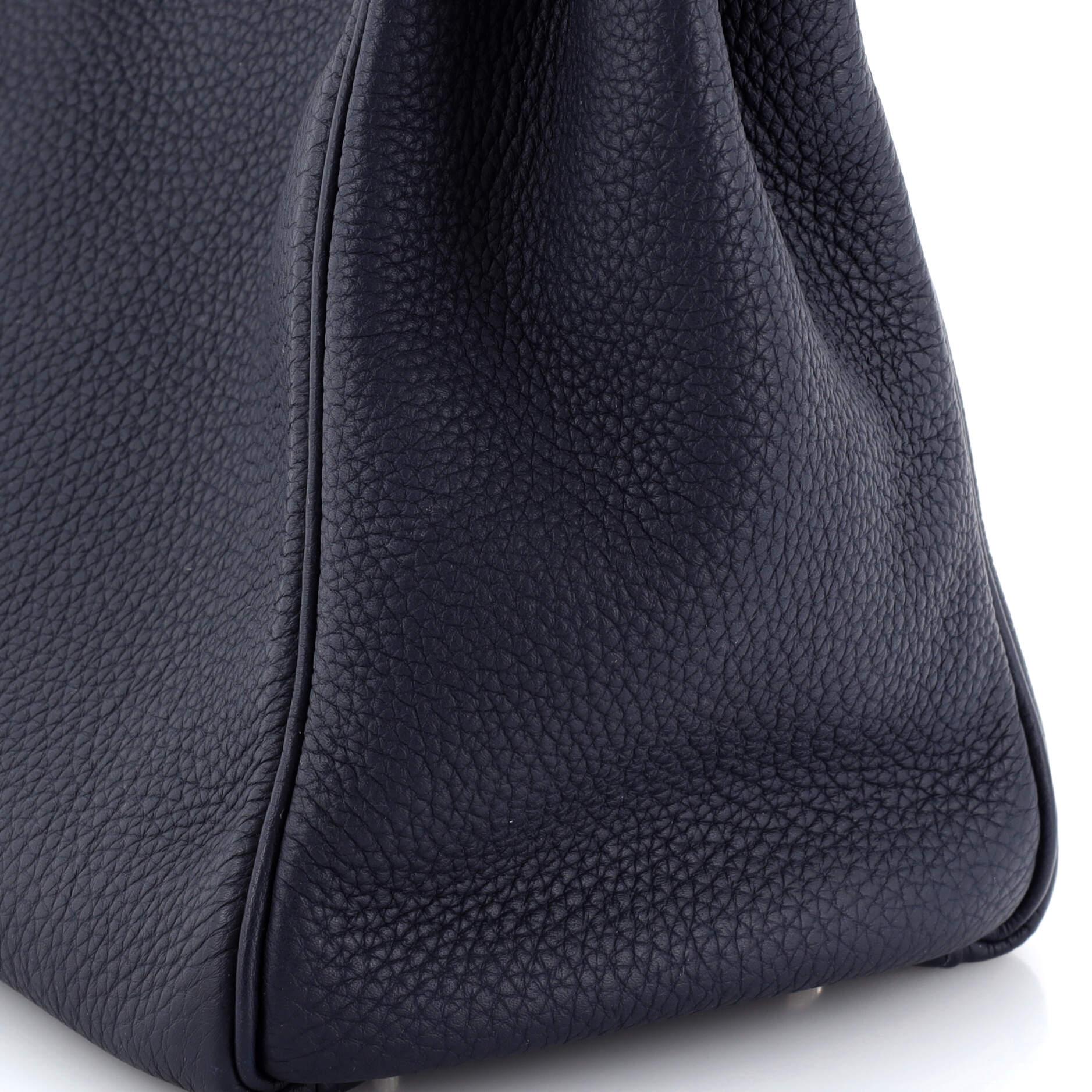 Hermes Kelly Handbag Bleu Nuit Togo with Palladium Hardware 28 3