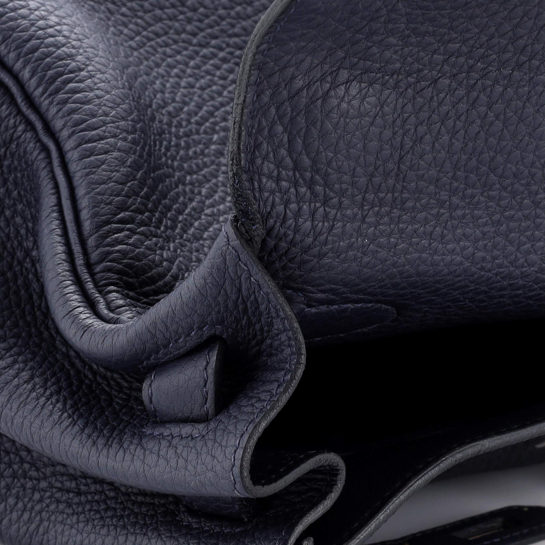 Hermes Kelly Handbag Bleu Nuit Togo with Palladium Hardware 28 4