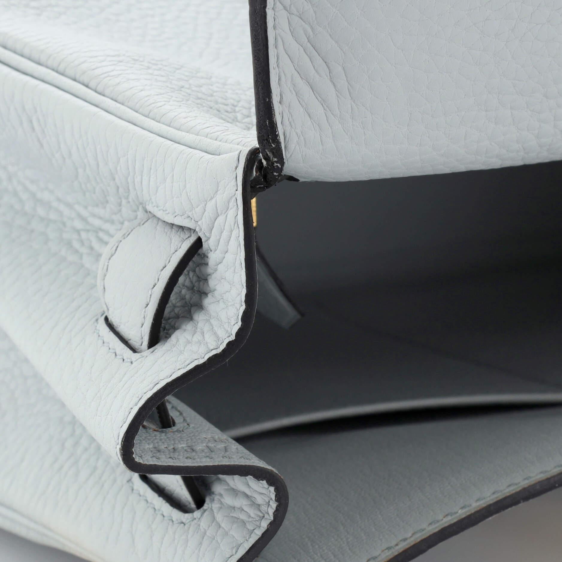 Hermes Kelly Handbag Bleu Pale Togo with Gold Hardware 28 5