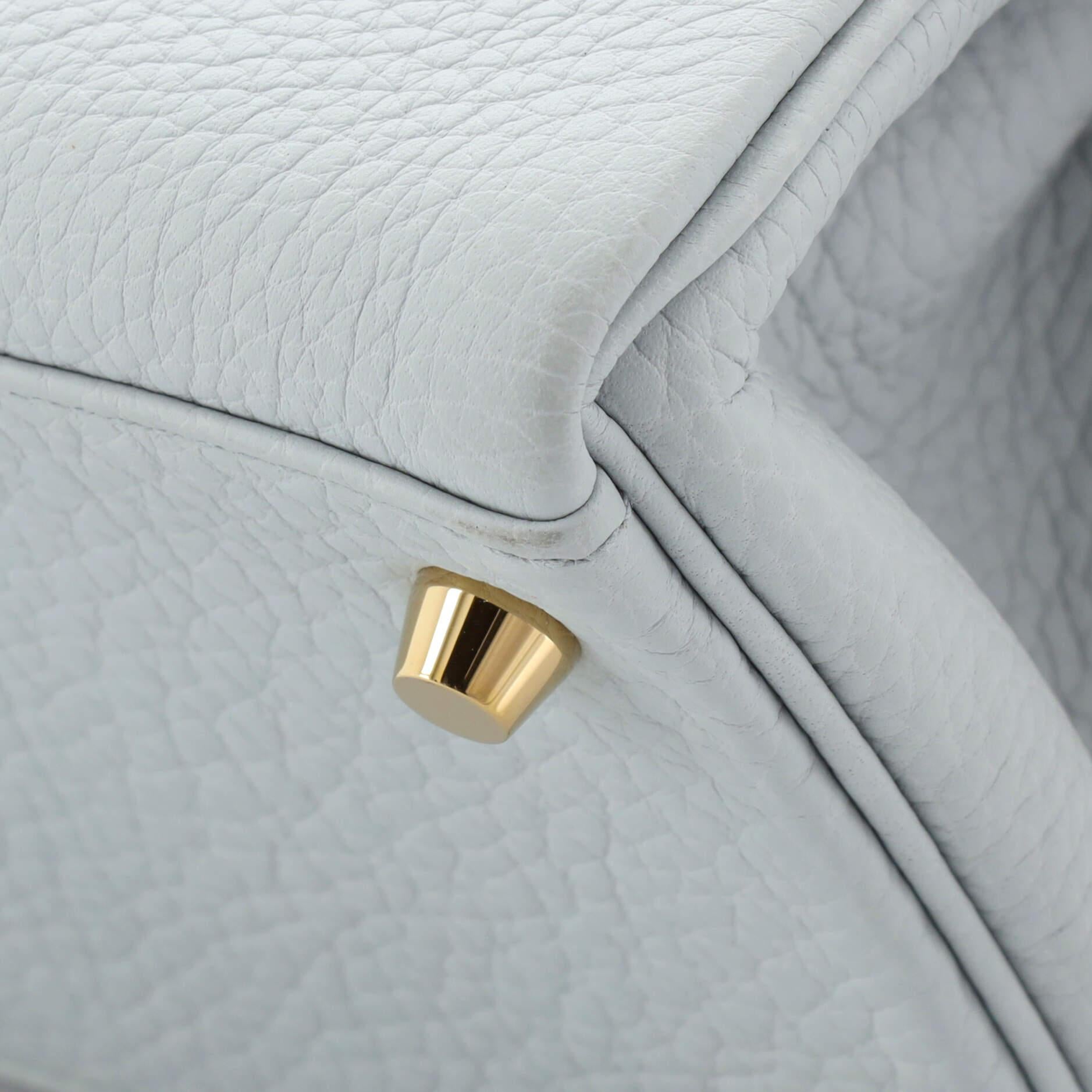 Hermes Kelly Handbag Bleu Pale Togo with Gold Hardware 28 3